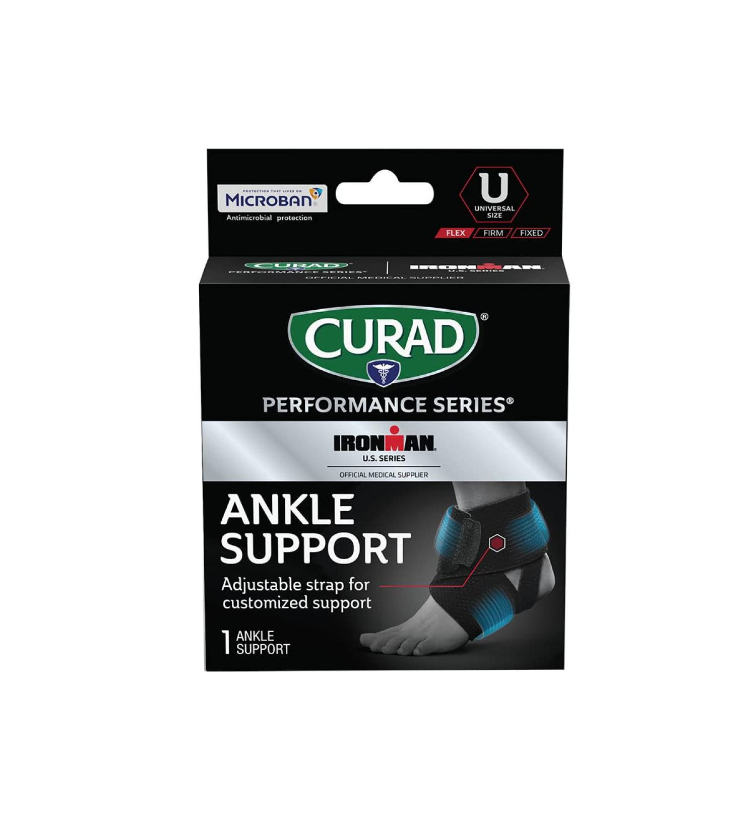 CURAD Performance Series IRONMAN Ankle Support - Wrap-Around Universal Fit for Enhanced Stability | International Shipping Available - Buy Online on GoSupps.com