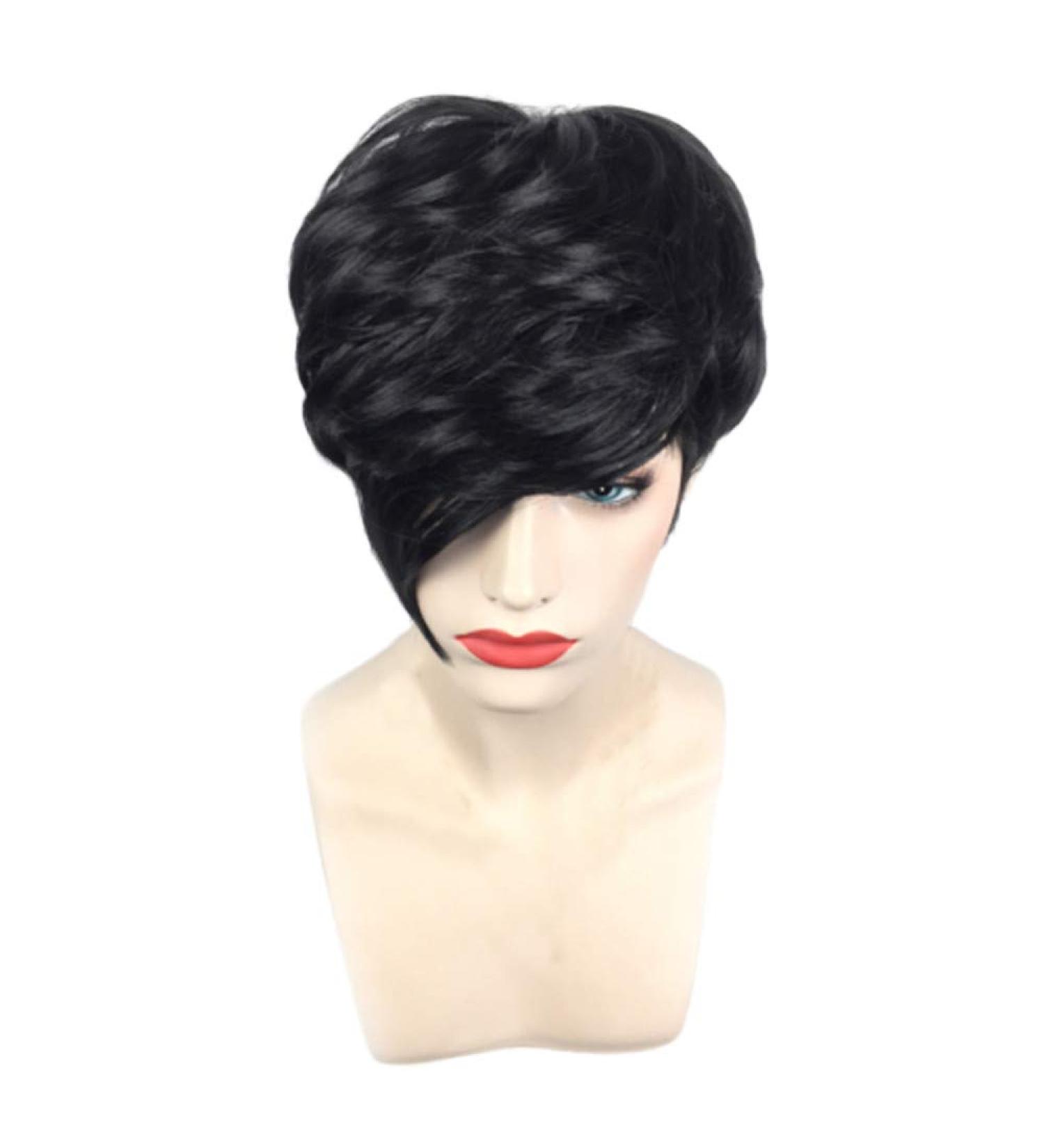 Lovel Conductor Black Short-Haired Wigs | Natural-Looking Synthetic Hair Full Wigs for Women | Warm Half Wigs - Shop Internationally - Buy Online on GoSupps.com