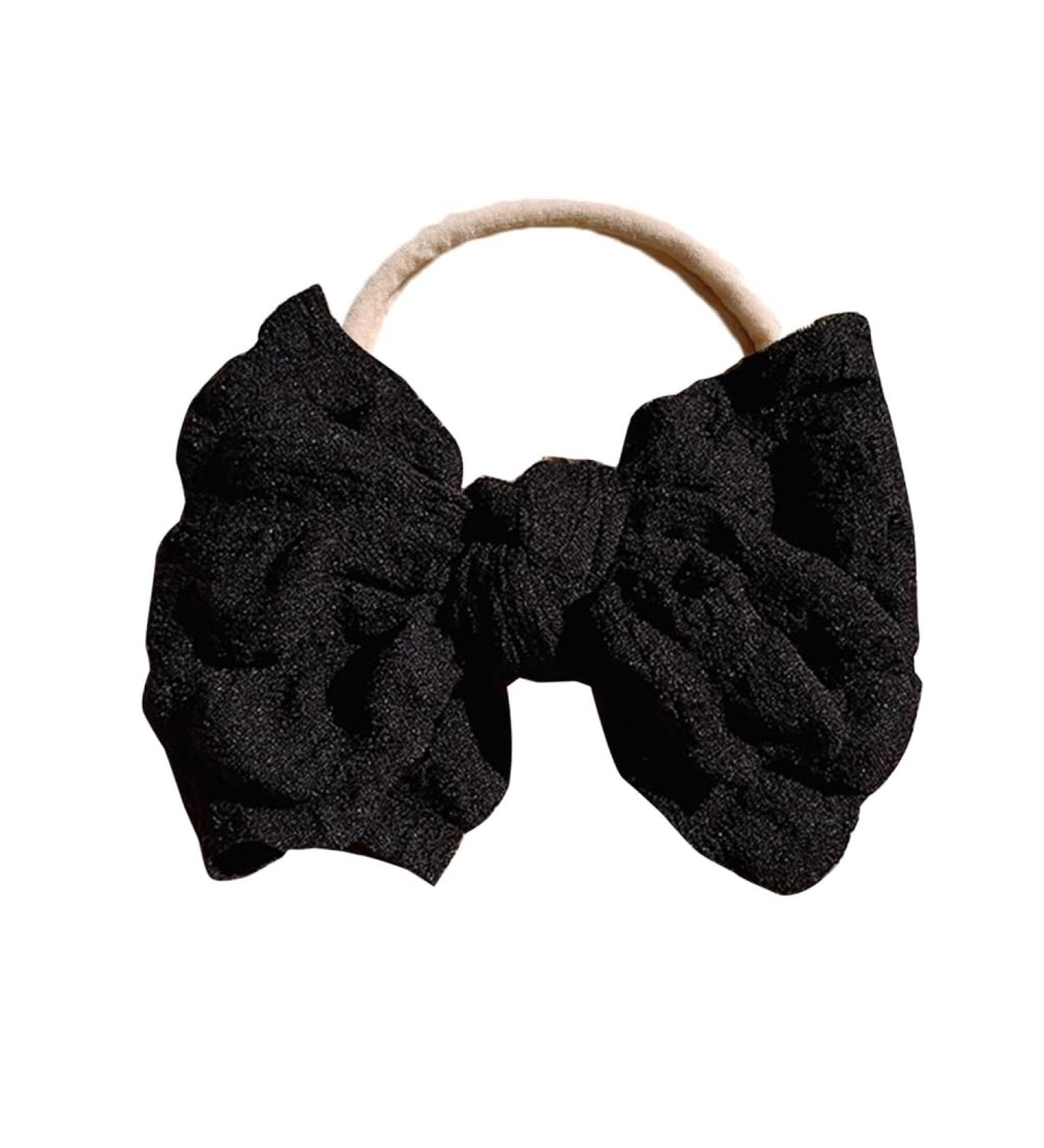 JSGHGDF Girls Bowknot Headband Soft and Stretchy Headwear Elastic Hair Bands Adorments for Infant Toddlers Black - Buy Online on GoSupps.com