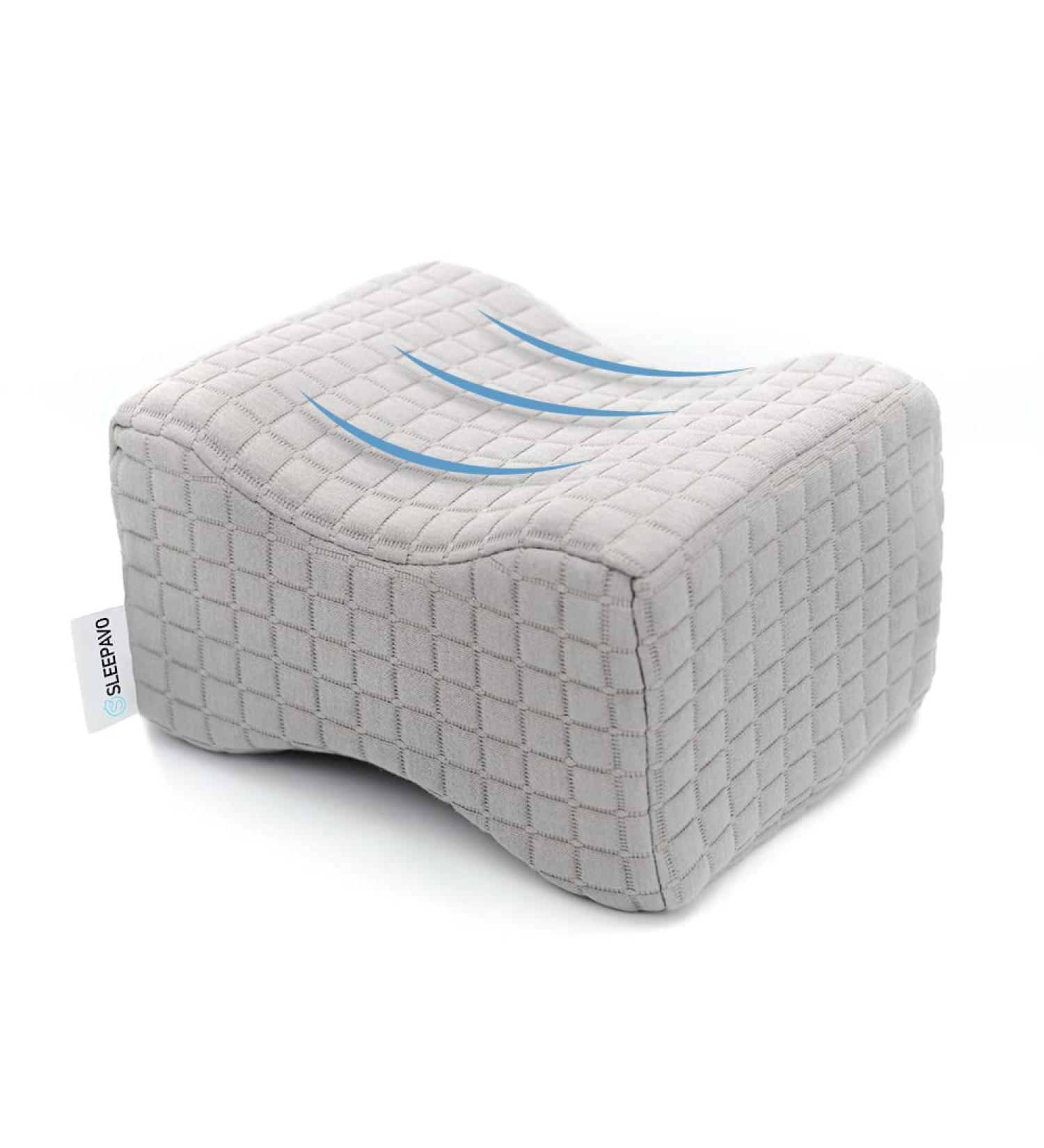 Sleepavo Knee Pillow for Side Sleepers - Sciatica, Leg, Lower Back, and Hip Pain Relief - Memory Foam Leg Pillow for Sleeping - Buy Online on GoSupps.com