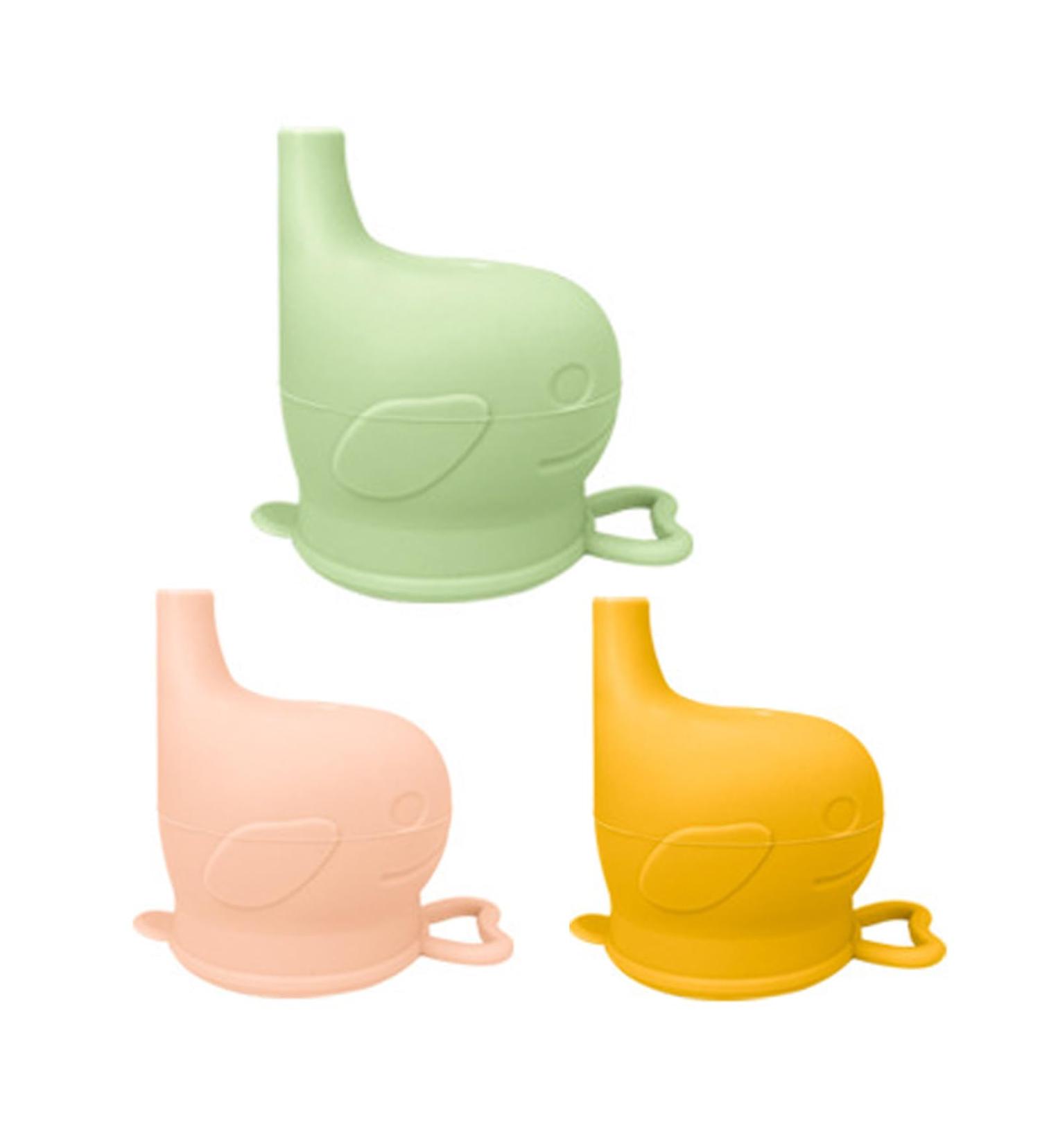 Scoolr Baby Sippy Cup Lids 3pcs - Spill Proof Food-Grade Silicone for Kids (Green/Yellow/Pink) - Buy Online on GoSupps.com