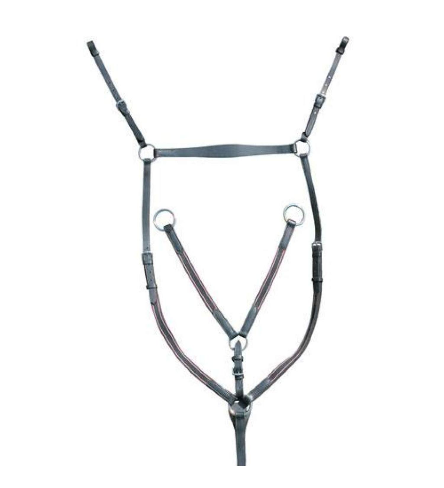 HKM breastplate with martingale fittings color silver 9100 black S