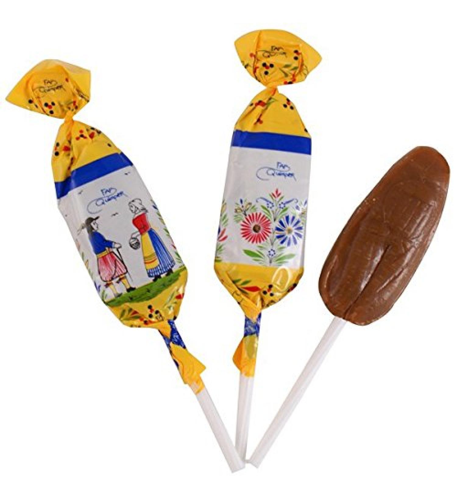 Pack of 12 caramel lollipops