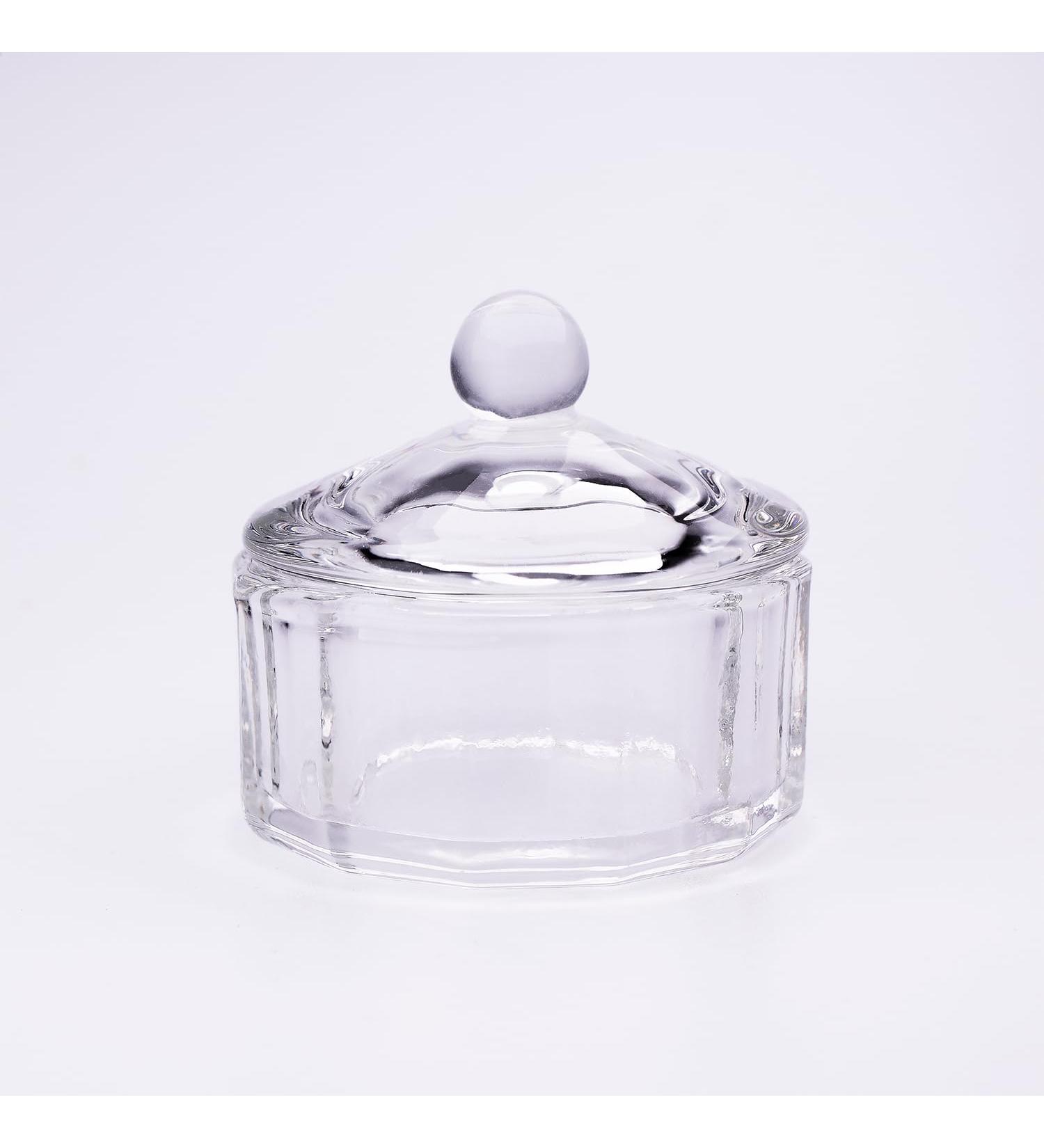 JND Professional Acrylic Liquid Monomer Dappen Dish with Lid - 12 Sided Glass Crystal Bowl for Nail Art Powder Cup - Buy Online on GoSupps.com