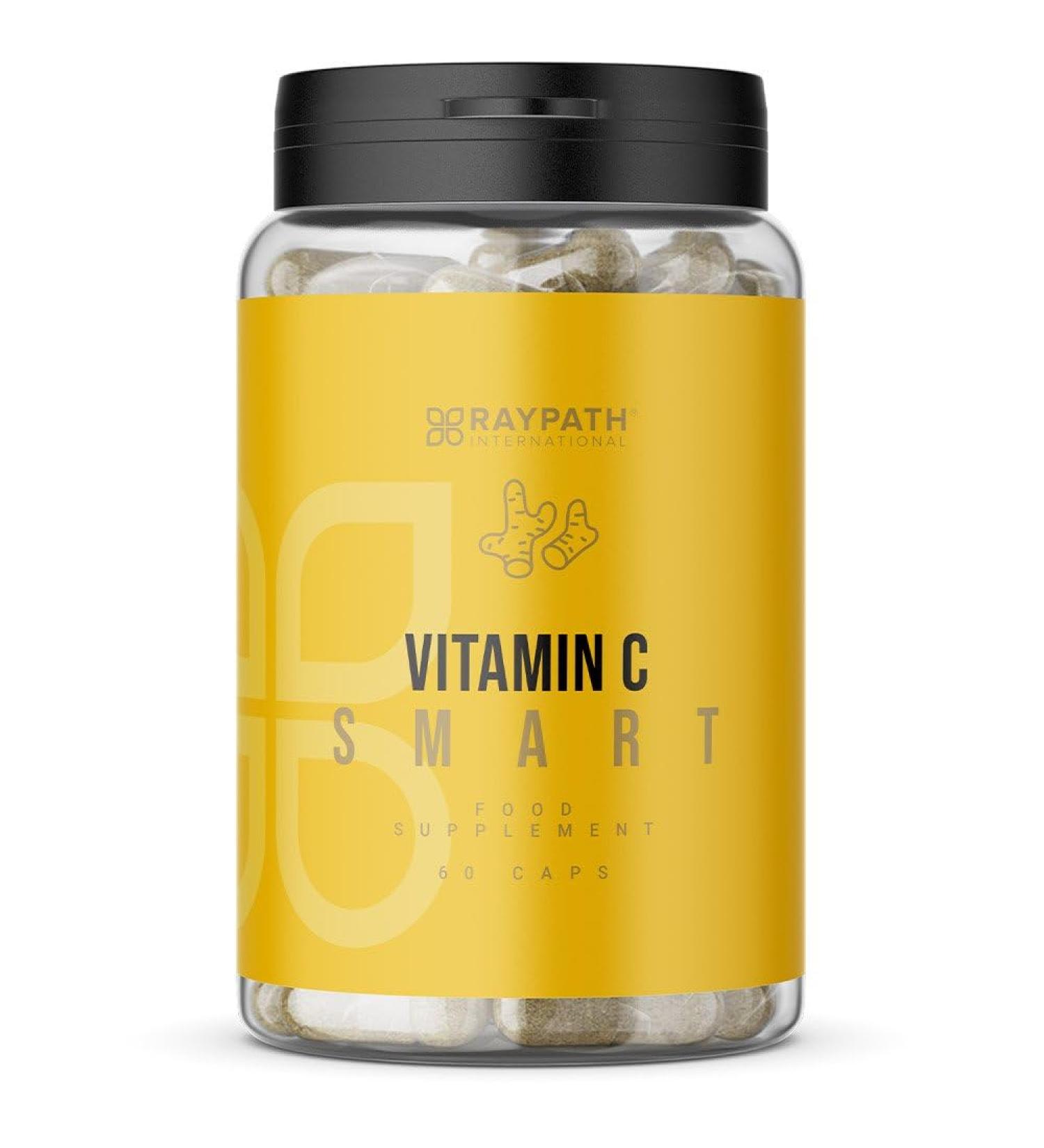 RAYPATH INTERNATIONAL Vitamin C Smart Supplement | Rosehip Extract with Ginger & Turmeric | Natural Plant-Based Formula | 60 Capsules - Buy Online on GoSupps.com