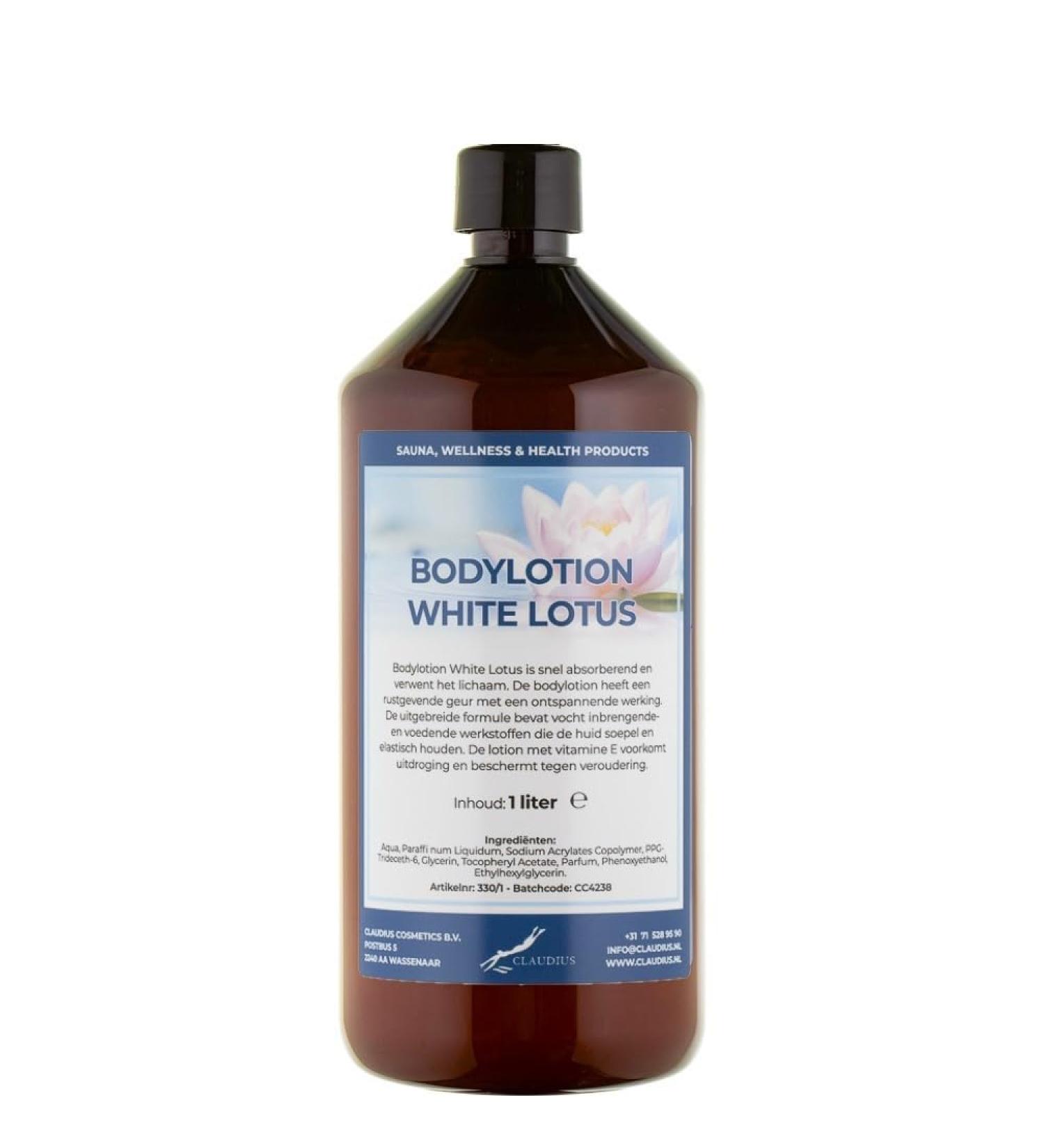 Claudius White Lotus Body Lotion - 1 liter with cap (amber)