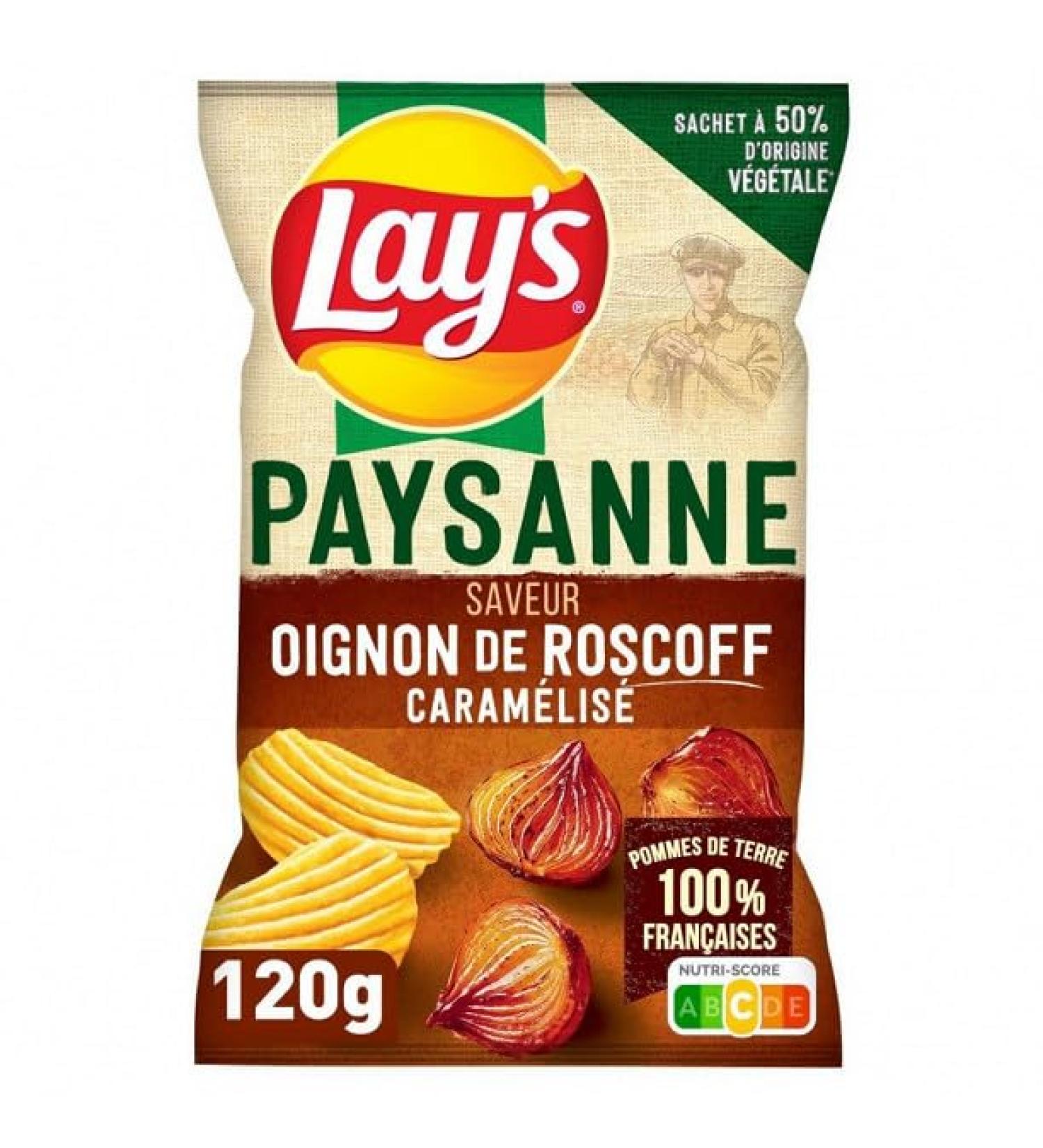 LAY'S | Caramelized Onion Country Chips 120G | Pack of (4) | free delivery