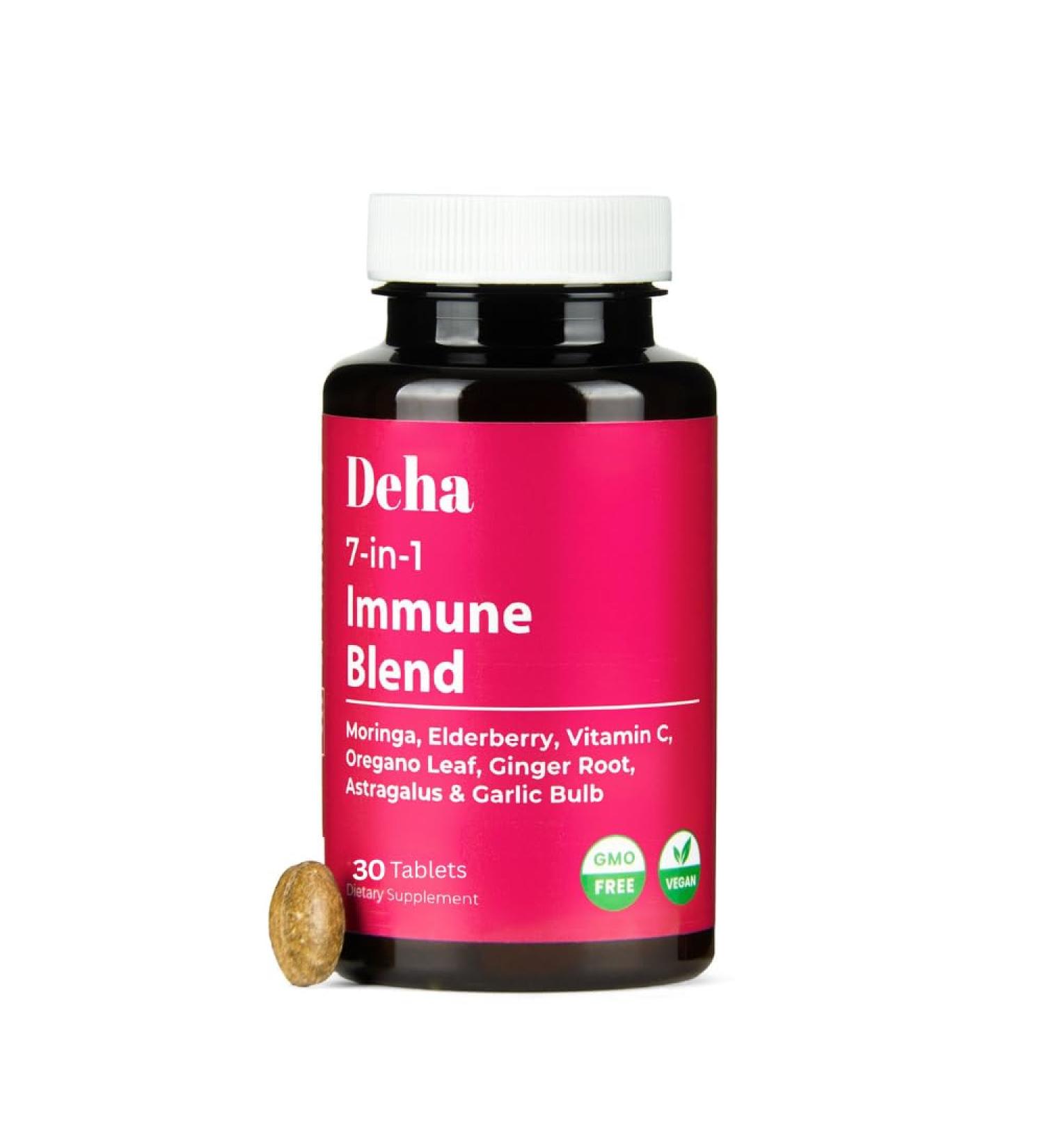 7-in-1 Immune Support Supplement Tablets Moringa Vitamin C Elderberry with Oregano Leaf, Ginger Root, Astragalus & Garlic Bulb Herbal Wellness - GMP Certified - Organic, Non-GMO, Vegan - 30 Count 1 Count (Pack of 30) - Buy Online on GoSupps.com