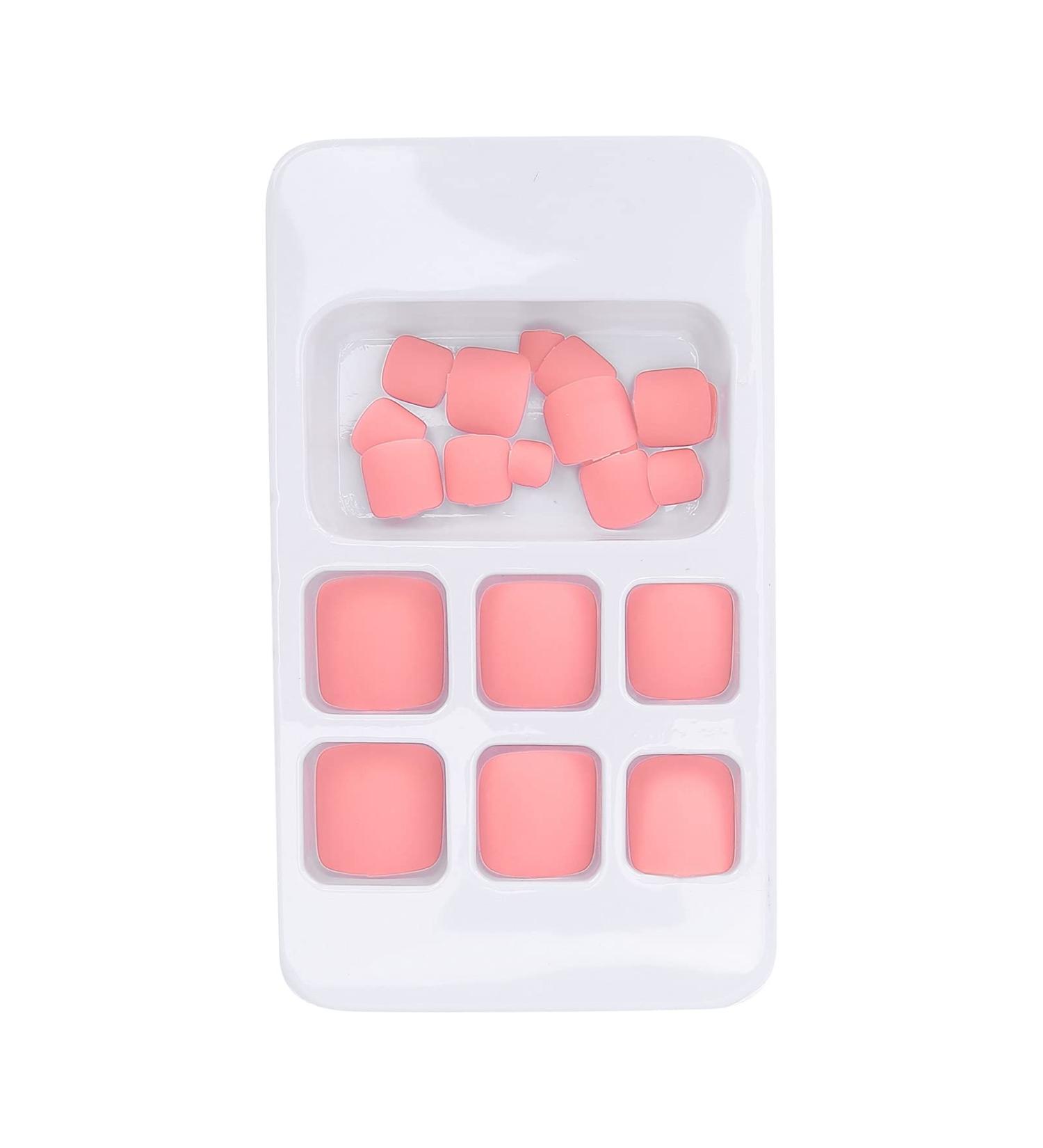 Buy Sonew 24-Piece Short Square Faux Toenails - Matte Full Cover Nail Tips for Women & Girls - Perfect for International Shipping - Buy Online on GoSupps.com