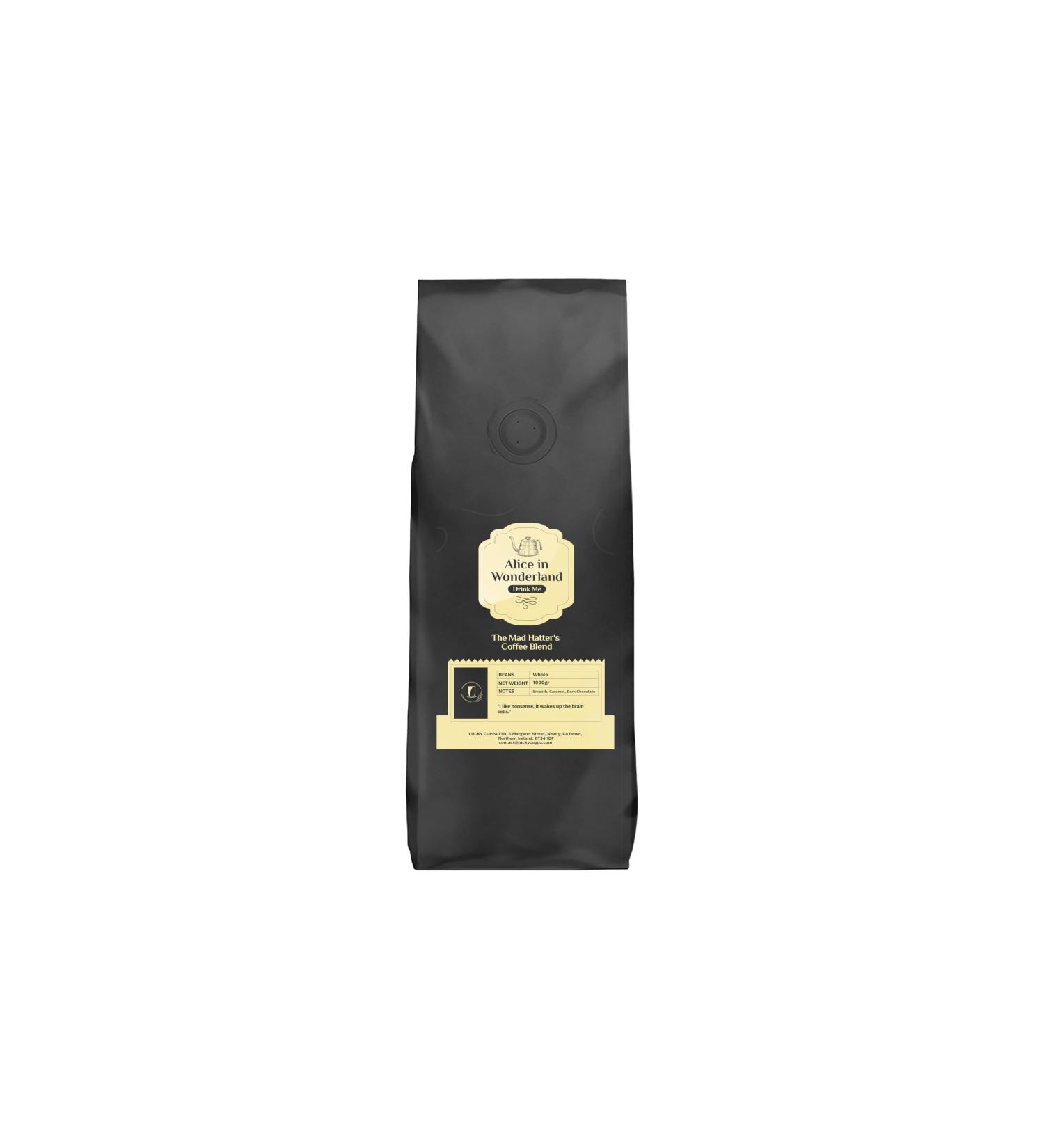 Lucky Cuppa's "Drink Me Potion" Mad Hatter's Coffee - Medium Roast Arabica Coffee Beans - Whole Coffee Beans - Alice in Wonderland Gifts for Coffee Lovers - 1kg - Buy Online on GoSupps.com