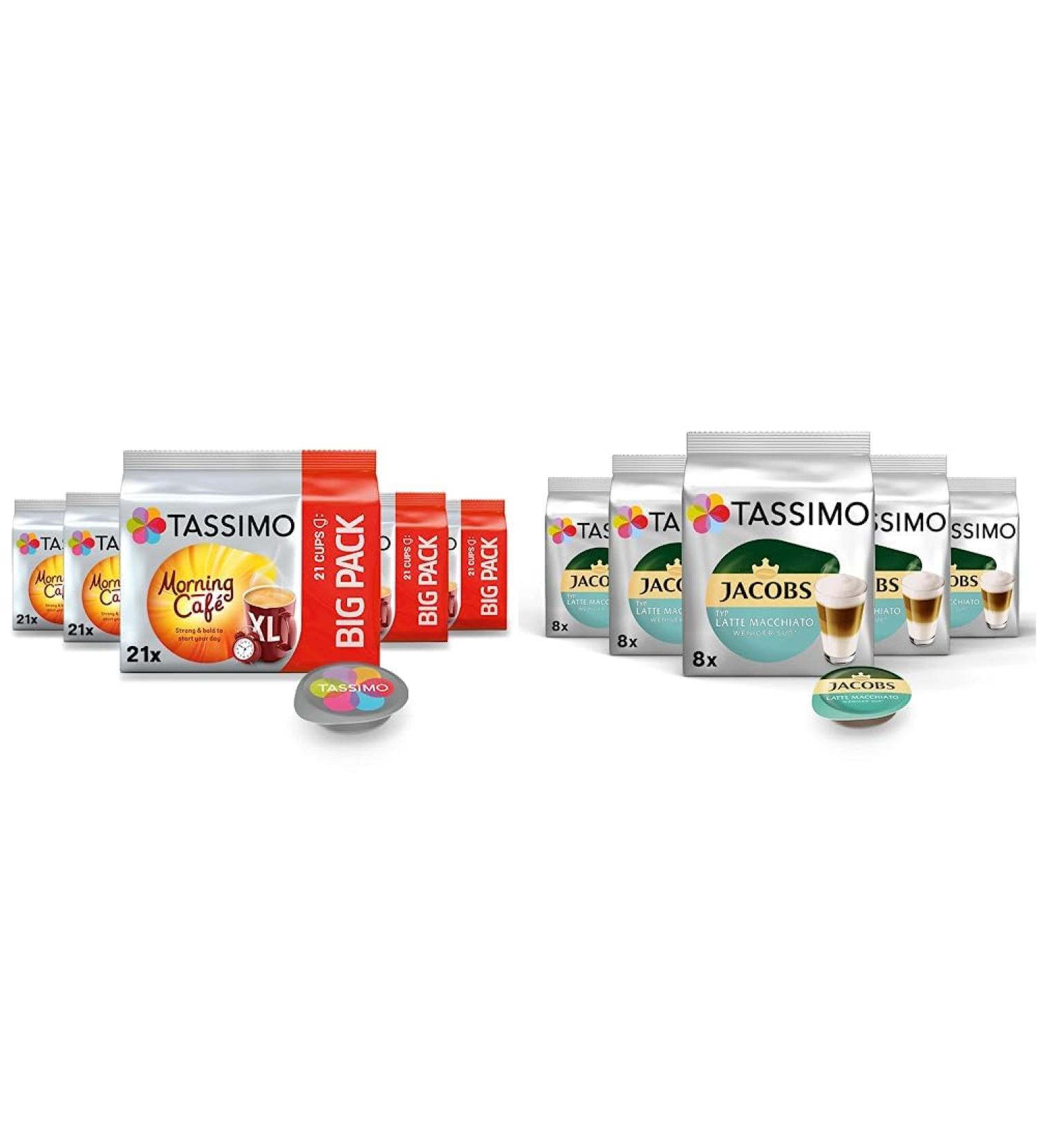 Buy Tassimo Capsules Morning Caf & Latte Macchiato - 105 Coffee Capsules Bundle | International Shipping Available - Buy Online on GoSupps.com