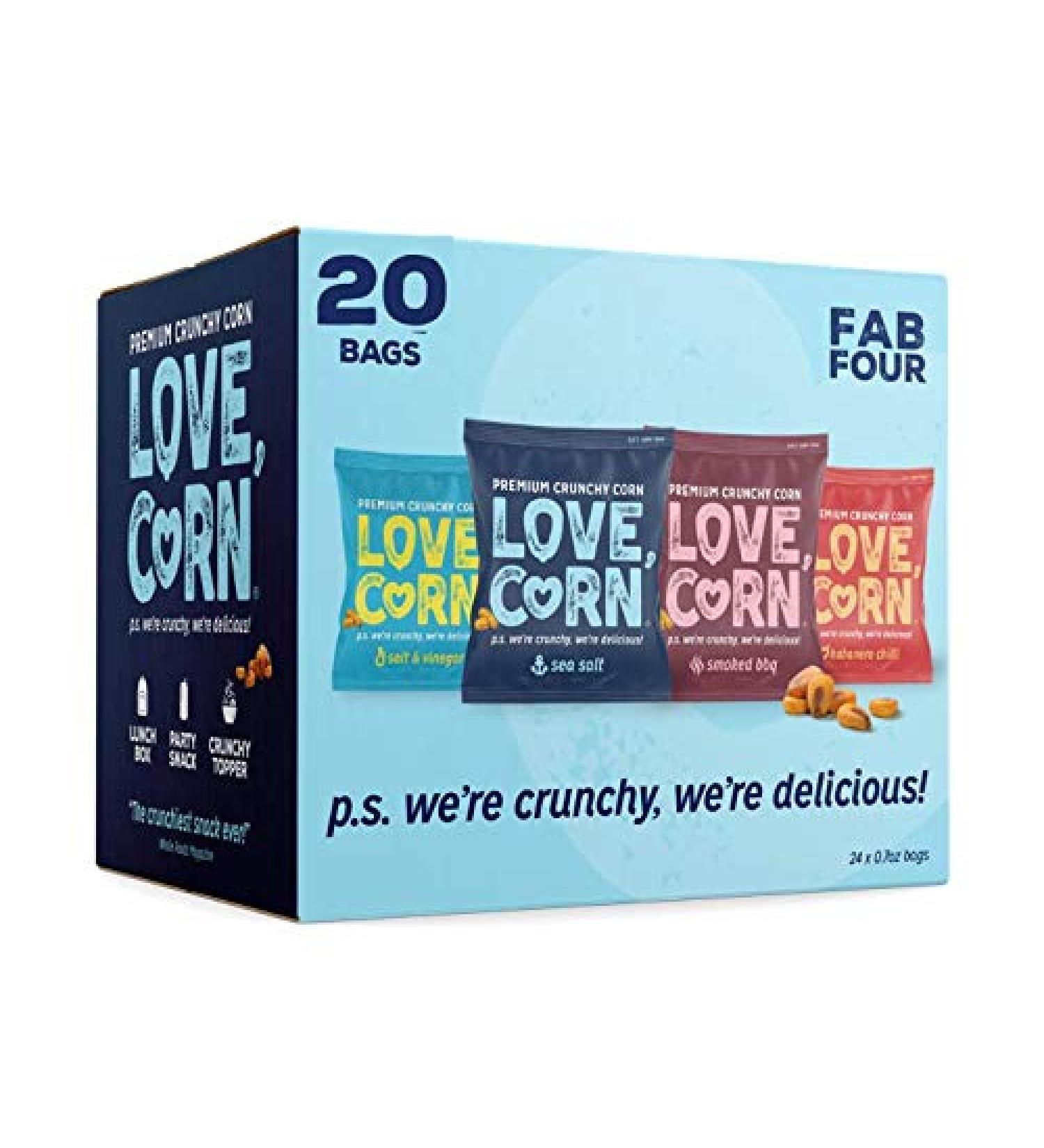 LOVE CORN Sea Salt Smoked BBQ & Vinegar Habanero - 20 Pack - 0.7 Oz Each - Buy Online on GoSupps.com