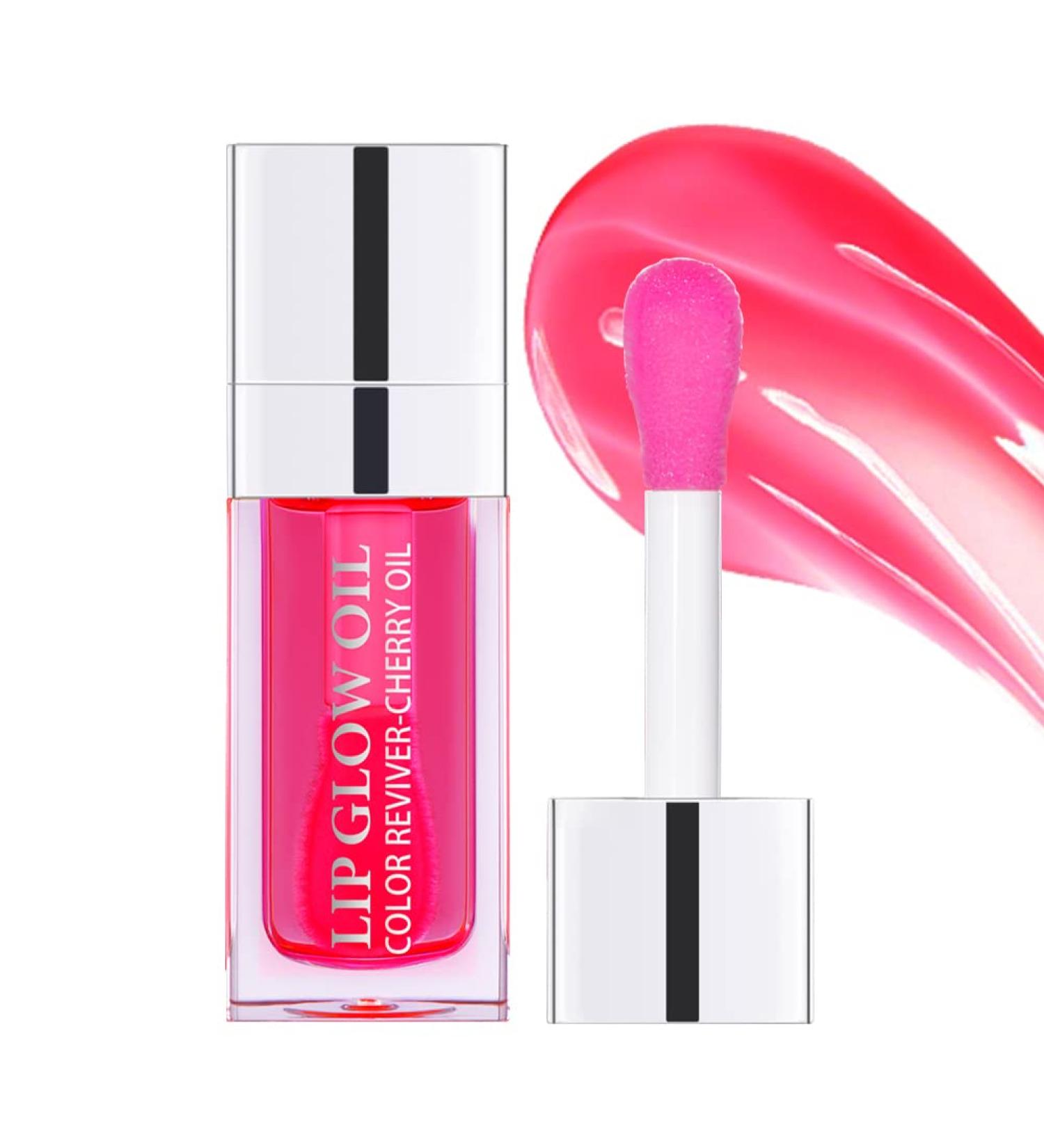 Hydrating Cherry Lip Glow Oil | Moisturizing & Plumping Non-Sticky Lip Gloss - Long Lasting Tinted Balm - Buy Online on GoSupps.com