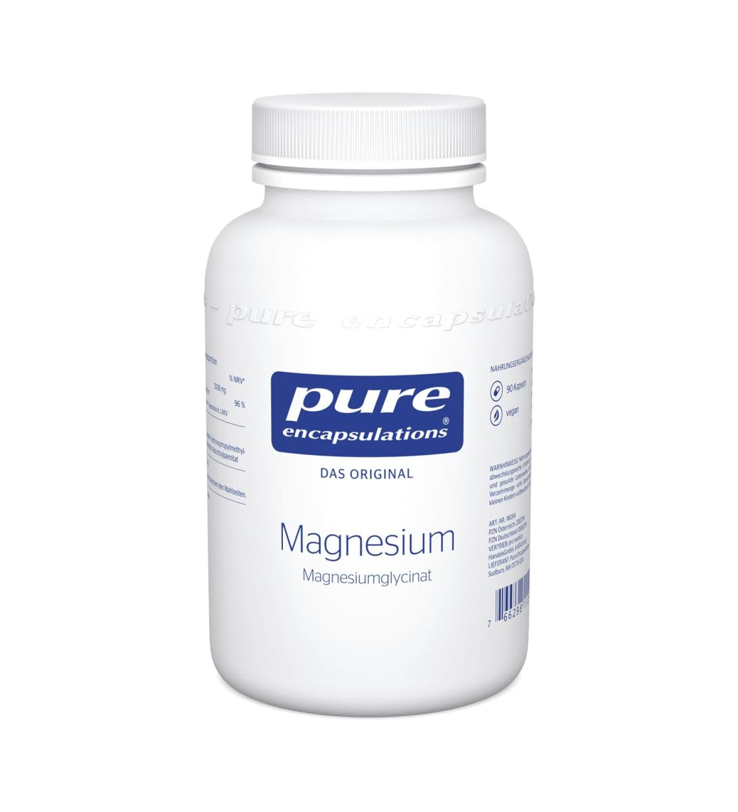 Pure Encapsulations Magnesium Glycinate - Highly Absorbable Vegan Capsules for Optimal Health - 90 Count - Buy Online on GoSupps.com