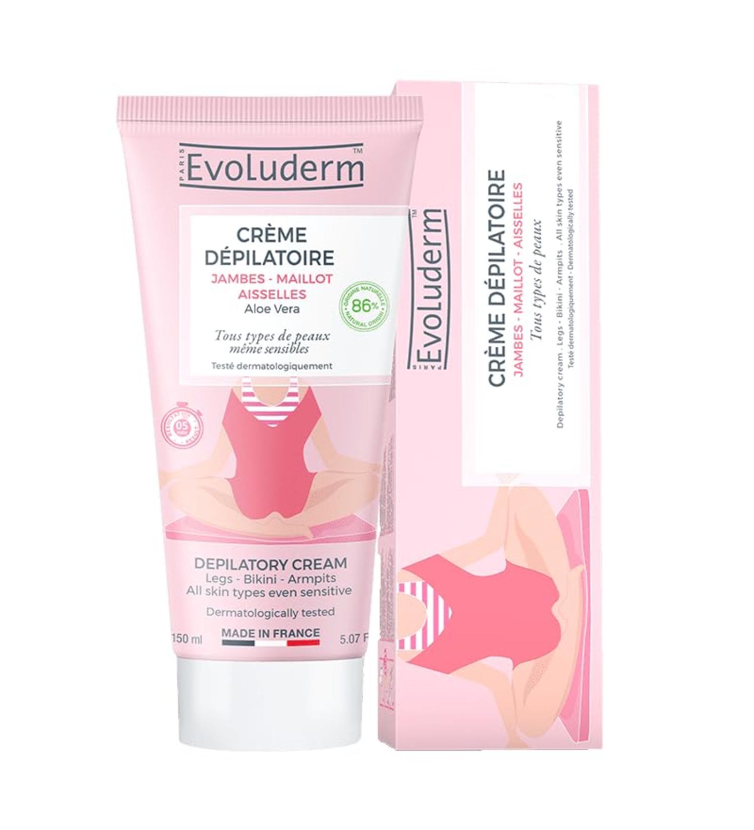 Evoluderm EVOLUDERM Depilatory Cream Legs - Jersey - Armpits 150 ml 86% Natural Origin Vegan Made in France