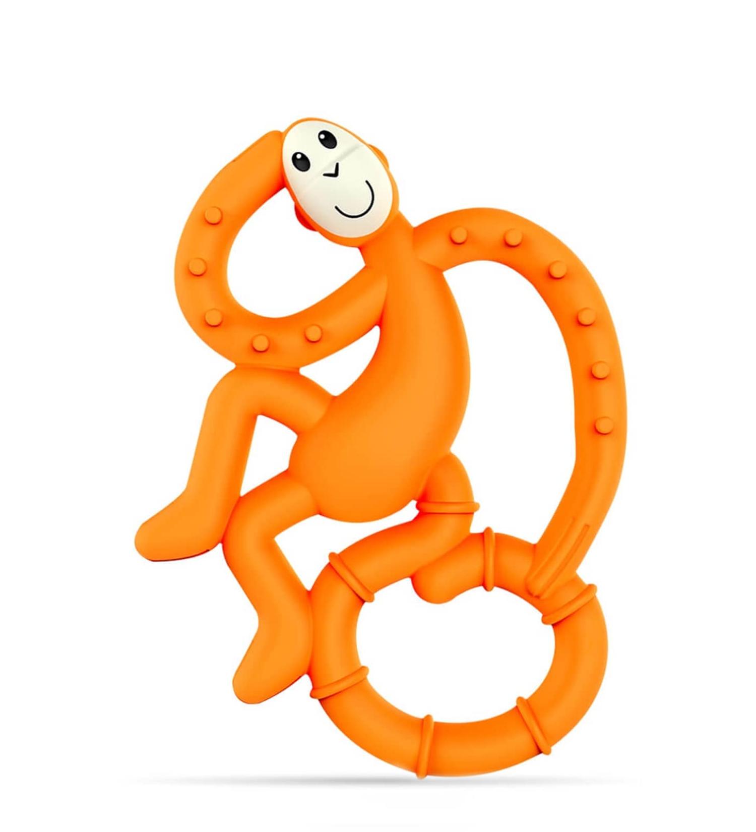 Matchstick Monkey Mini Teether - Antimicrobial Silicone, BPA Free, Easy-to-Grip - Orange, 10 cm - Ages 3 Months - Buy Online on GoSupps.com