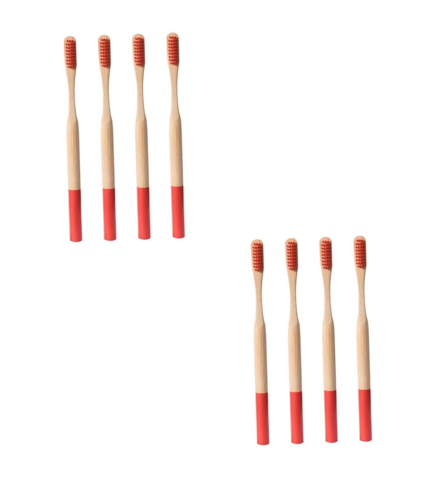 FRCOLOR 8 Pcs Wooden Toothbrush Set - Eco-Friendly Bristle Toothbrushes for Adults | Sustainable Dental Care - Buy Online on GoSupps.com