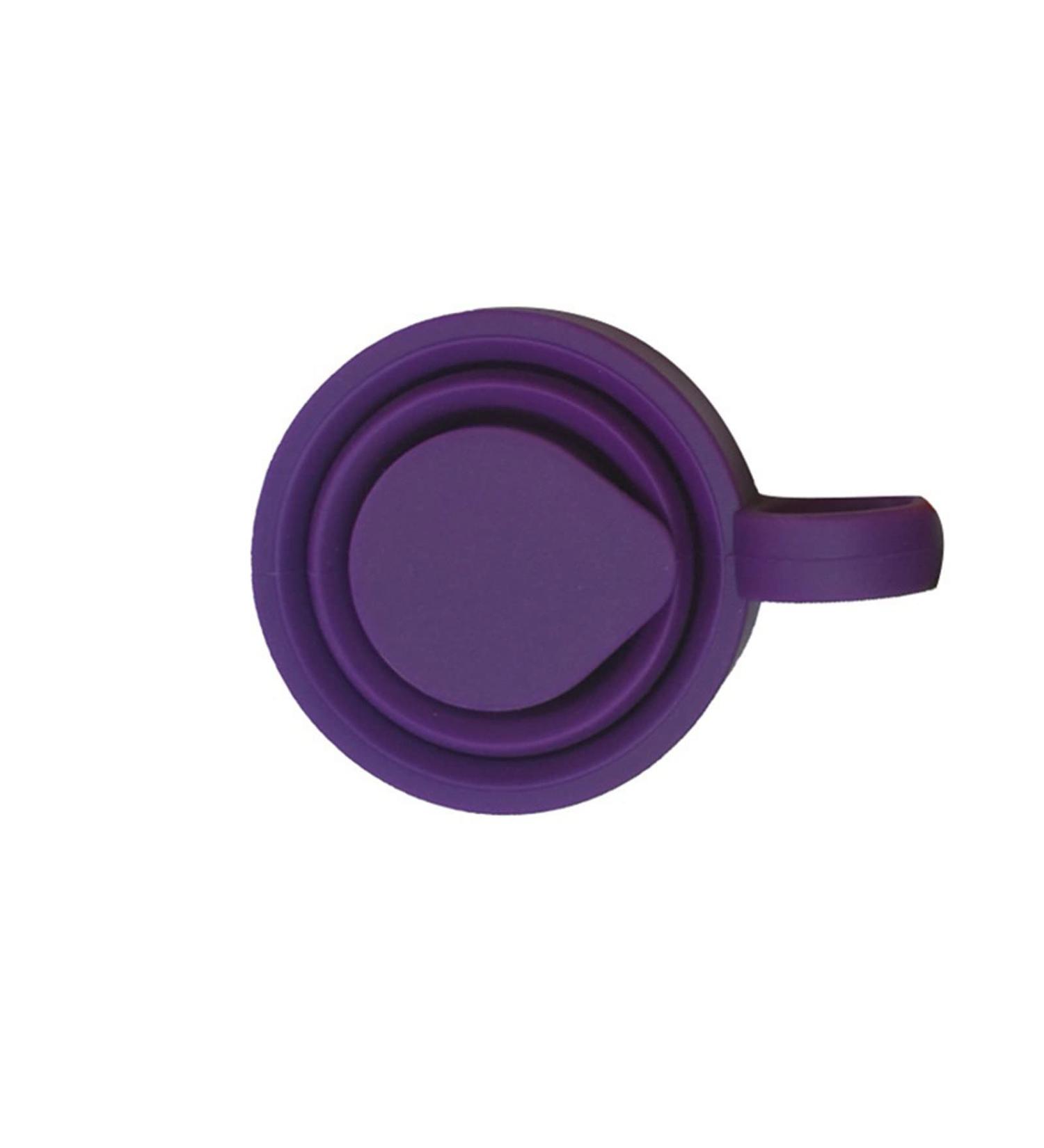 Digjobk Silicone Toothbrush Mug - Foldable Portable Retractable Mini Cup for Travel & Outdoor - Violet Color - Buy Online on GoSupps.com