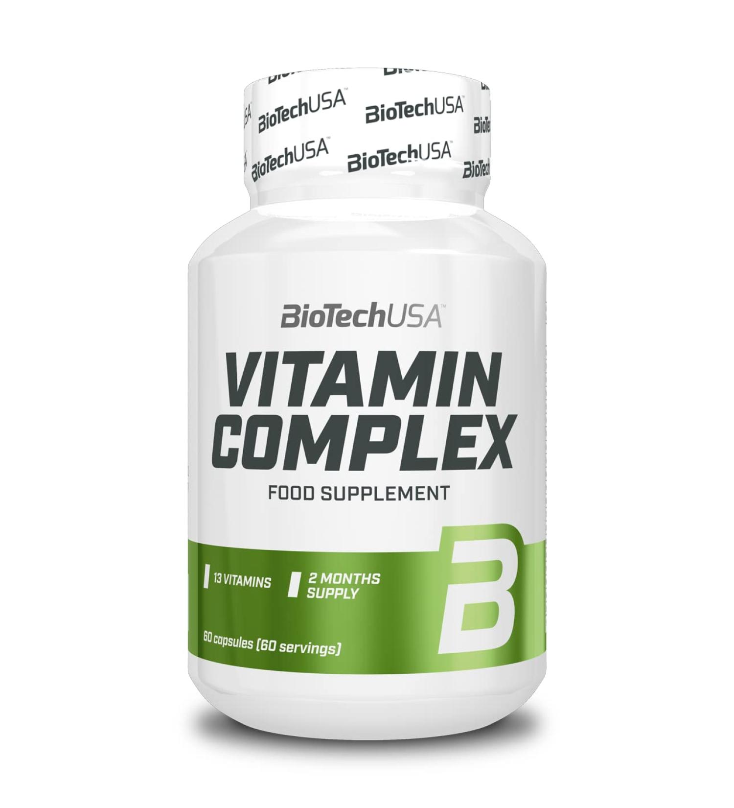 BioTechUSA Vitamin Complex | Multivitamins and Minerals in Capsules | Vitality | Skin | Hair | Immunity | 13 Vitamins | 10 Minerals | Gluten Free | 60 Capsules - Buy Online on GoSupps.com