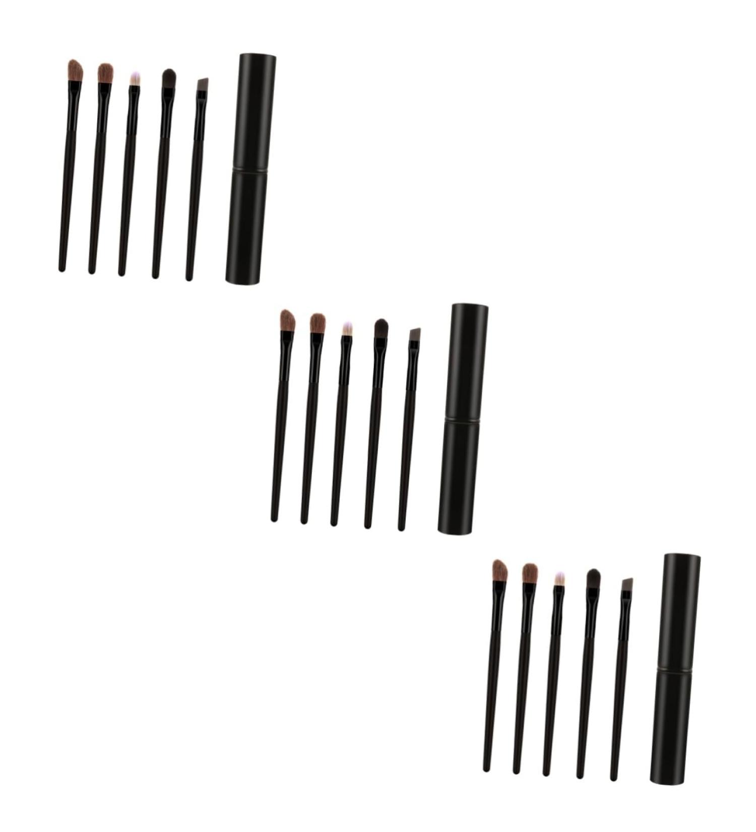 DOITOOL 15 Pcs Horse Hair Eye Shadow Brush Liner Brush for Eyes Eyeshadow Brush Kit Set Makeup Brush Size 1x3pcs Blackx3pcs - Buy Online on GoSupps.com