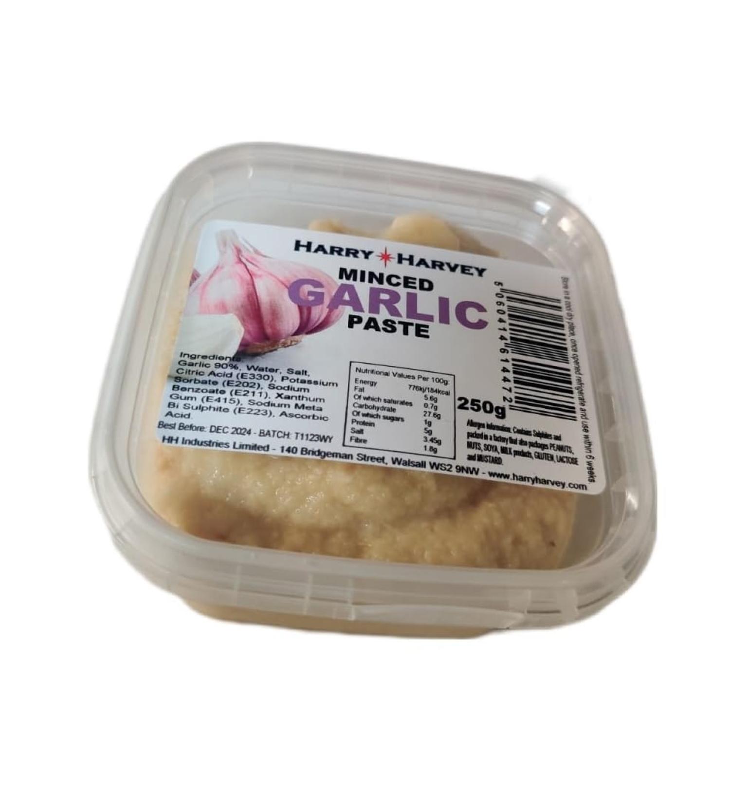 Harry Harvey Minced Garlic Paste 250g - Ready-to-Use Crushed Puree - Buy Online on GoSupps.com