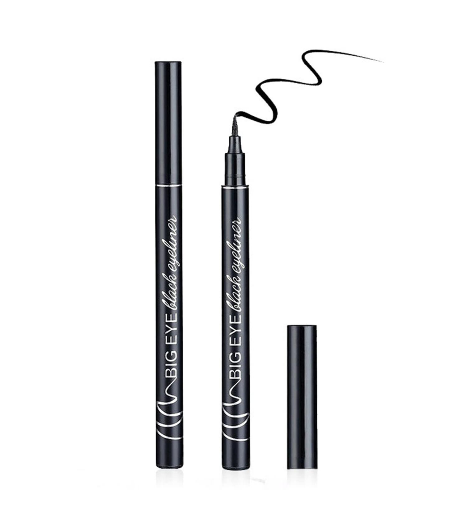 Waterproof Matte Black Liquid Eyeliner Pencil with Eye Liner Stencil for Beginners - Long-Lasting Eye Makeup Pen Primer - Buy Online on GoSupps.com