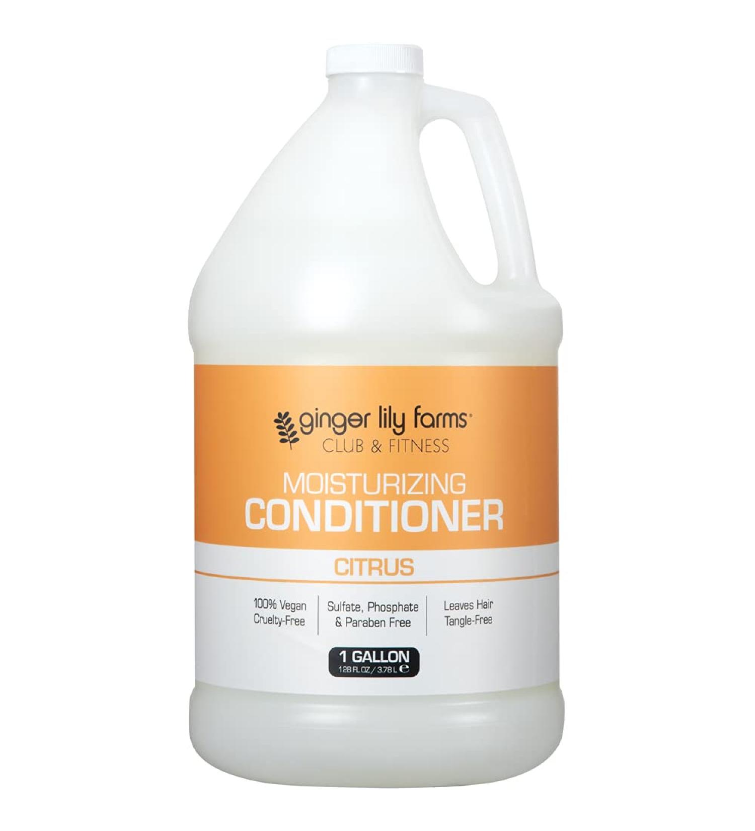 Ginger Lily Farms Club & Fitness Moisturizing Conditioner 1 Gallon - Citrus Scent | Vegan & Cruelty-Free - Buy Online on GoSupps.com