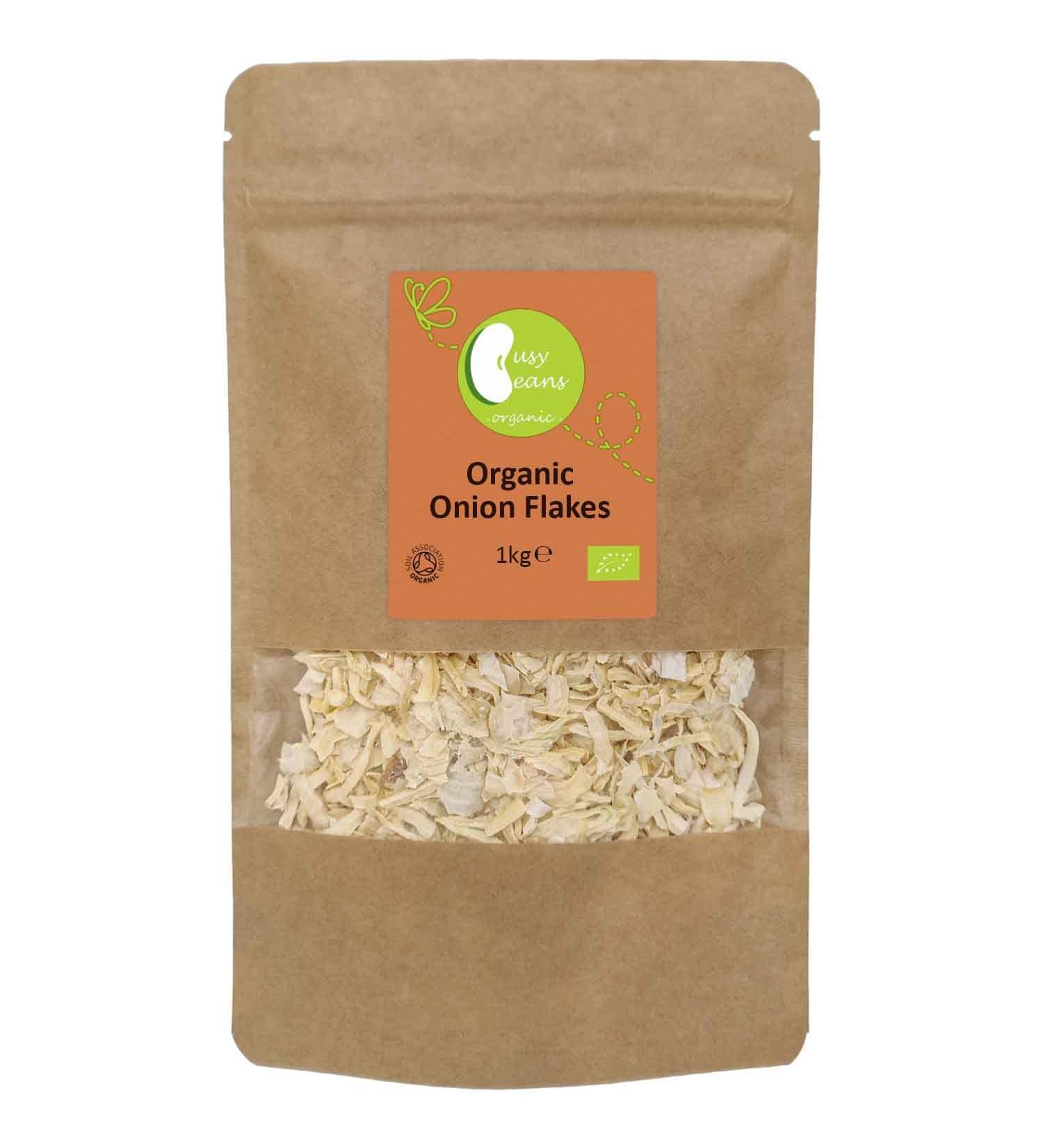 Organic Onion Flakes - Certified Organic - by Busy Beans Organic (1kg) - Buy Online on GoSupps.com