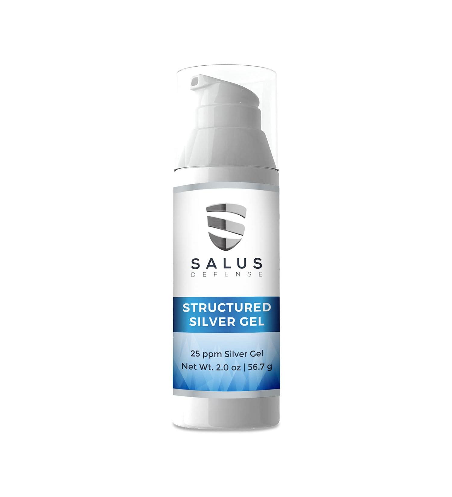 Salus Defense Structured Silver Gel 2oz - Burns, Scars, Age Spots, Natural Hand Sanitizer - 25ppm, Safe for All - 1 Pack - Buy Online on GoSupps.com
