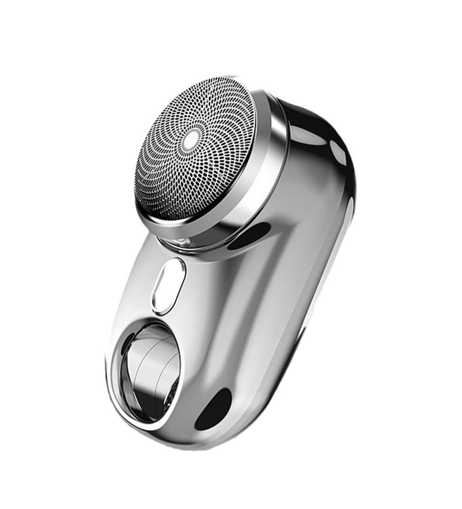 Mini Shave Portable Electric Shaver for Men - Wet Dry Rechargeable Travel Razor (Silver - Buy Online on GoSupps.com