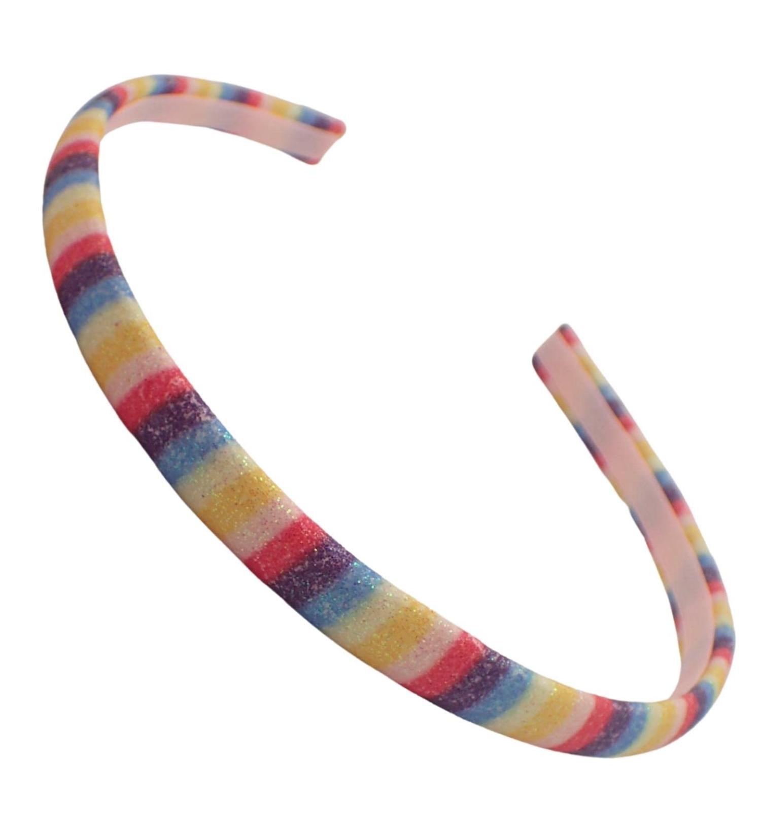 Topkids Accessories 1CM Glitter Sparkly Alice Bands Glitter Headbands for Girls & Women Pretty Girl s Hair Accessories Hair Bands for Girl s & Women Glitter Girly Girl Headband (Rainbow Stripes) - Buy Online on GoSupps.com