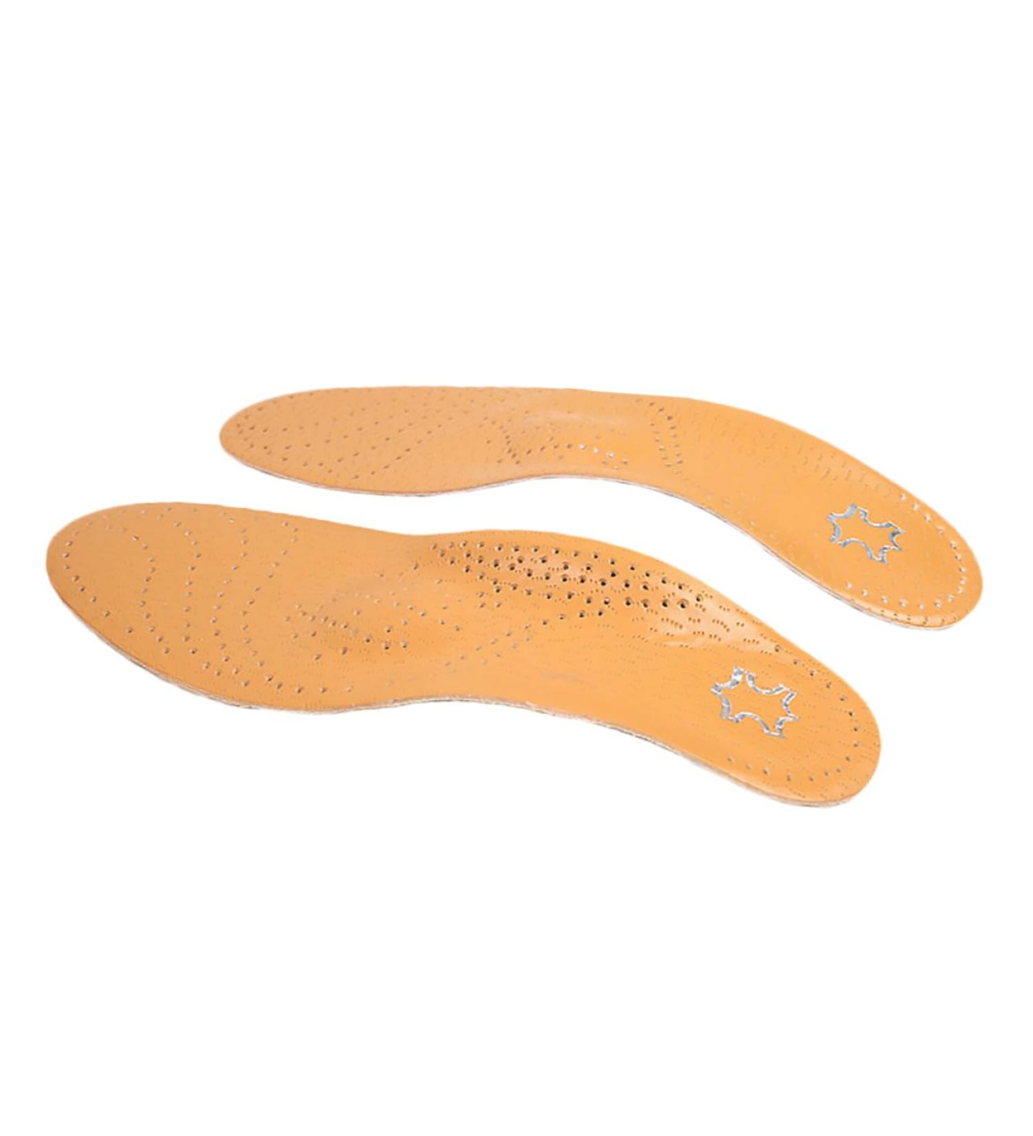KALLORY Orthopedic Insoles - High Arch Foot Pads Silicone Gel Support Breathable Leather Bracers for Arch Correction - Comfortable & Durable Foot Arch Support (24x8x2.6cm - Buy Online on GoSupps.com