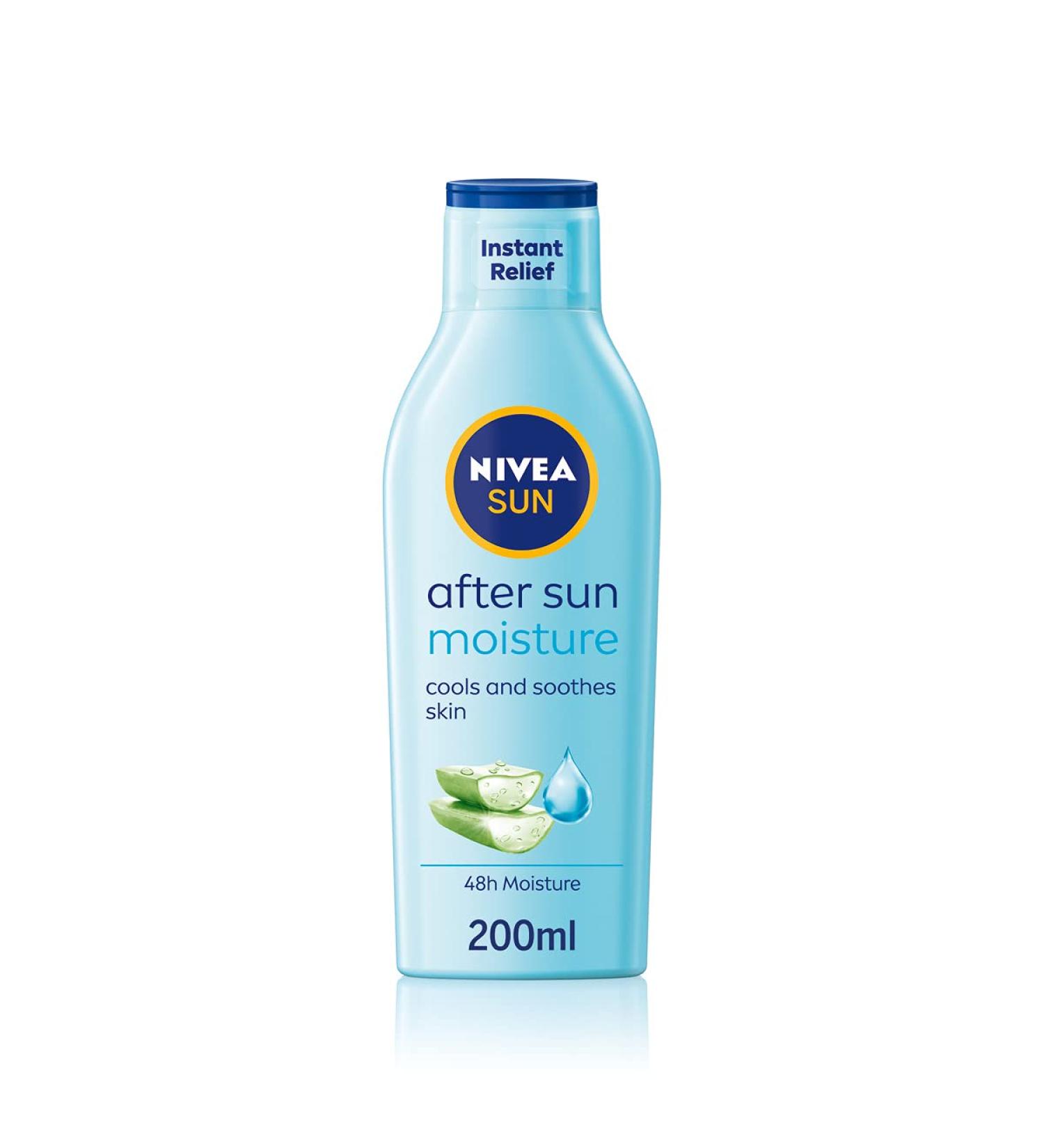 Nivea Sun Moisturising After Sun Lotion 200ml with Aloe Vera - Silky Skin Finish - Buy Online on GoSupps.com