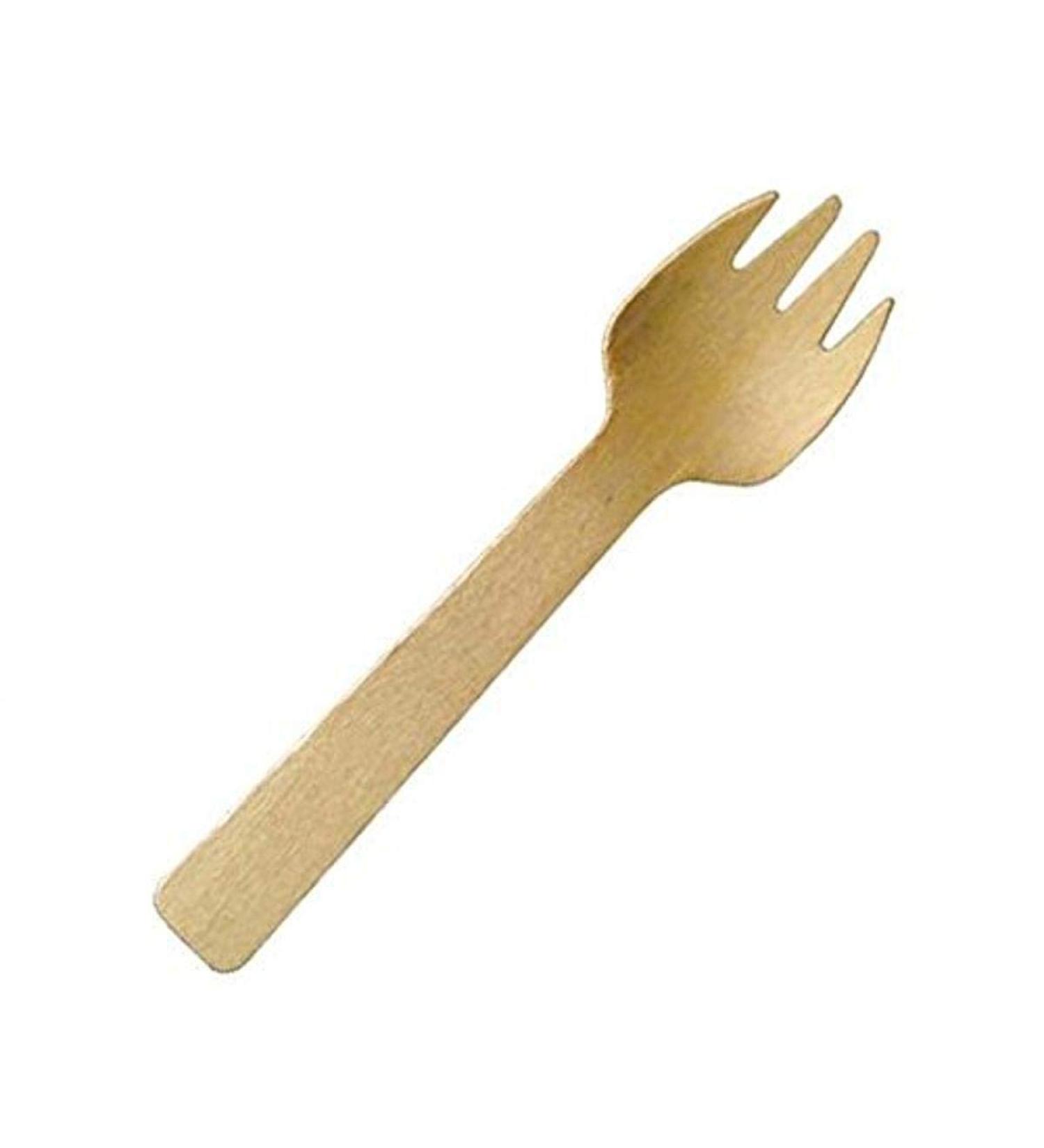 Perfect Stix Spork 100-100 Disposable Wooden Spork, 4" (Pack of 100)