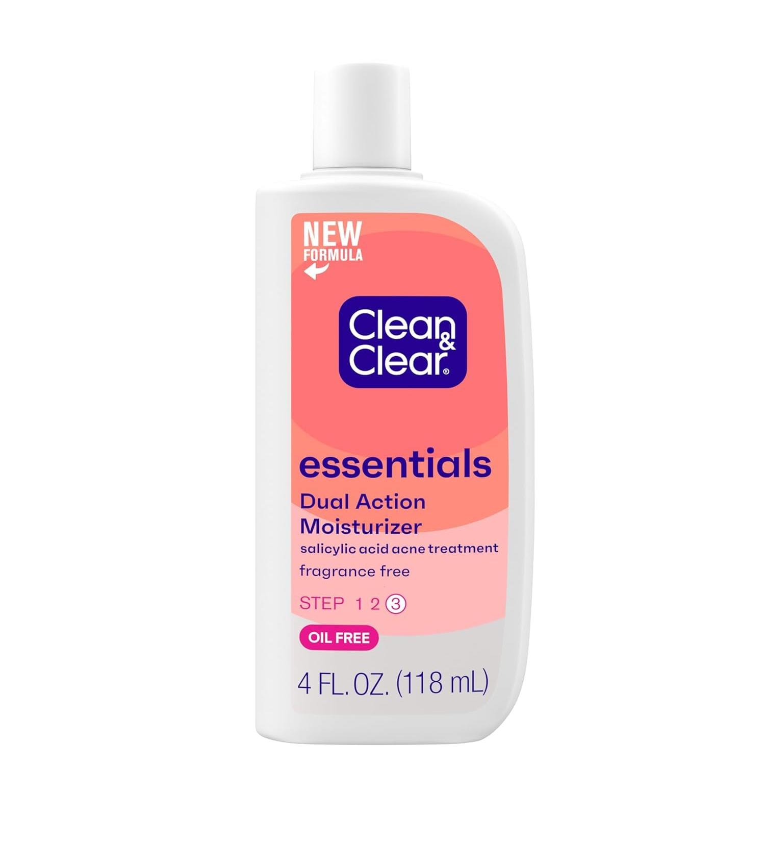 Clean & Clear Dual Action Moisturizer with Salicylic Acid - Acne Treatment (4 fl oz) - Buy Online on GoSupps.com
