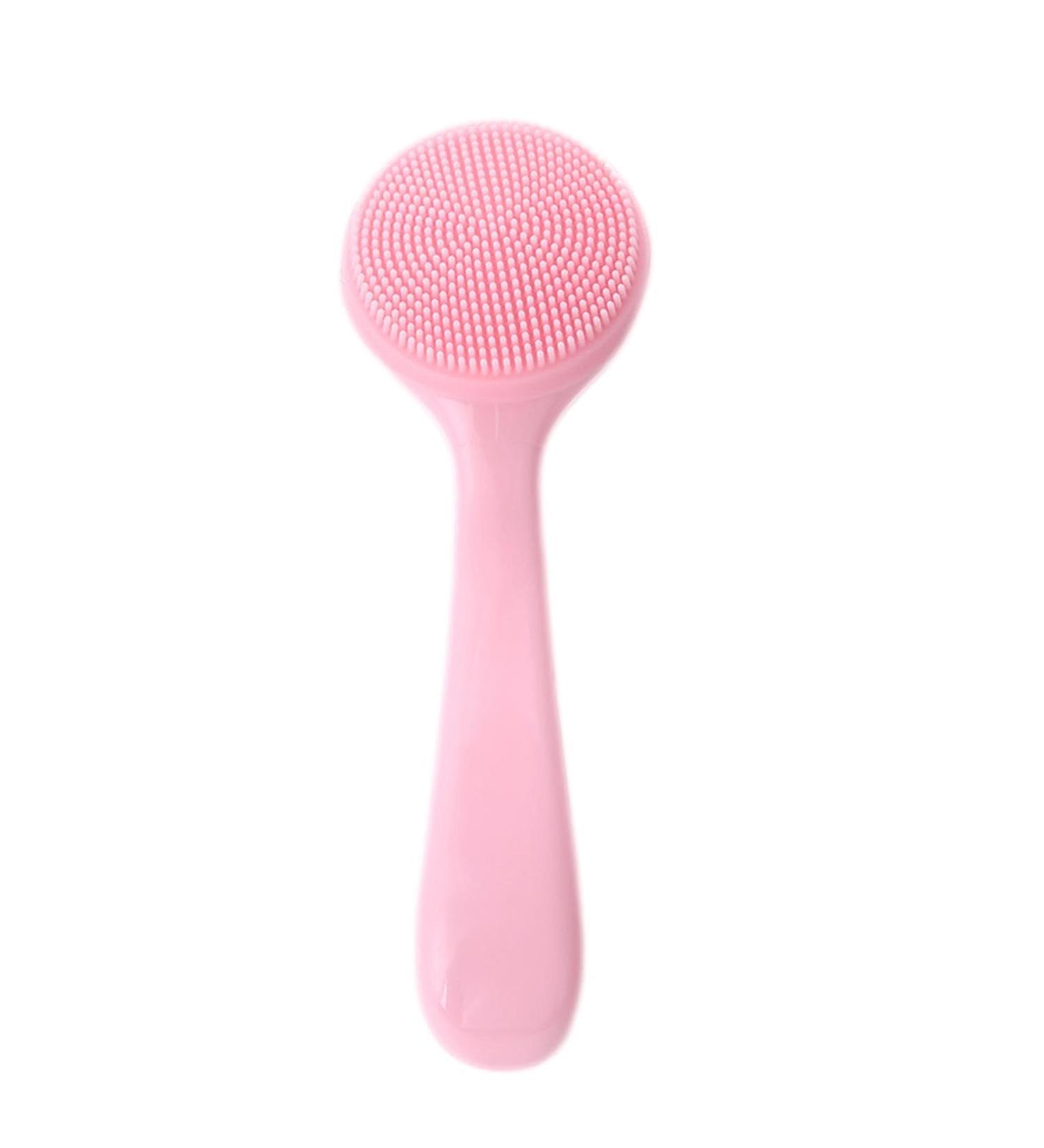 Manual Facial Cleansing Brush | Silicone Manual Facial Cleansing Brush | Face Scrub Brush Soft Silicone Skin Scrubbers Deep Cleaning Skin Care for Women Pink - Buy Online on GoSupps.com