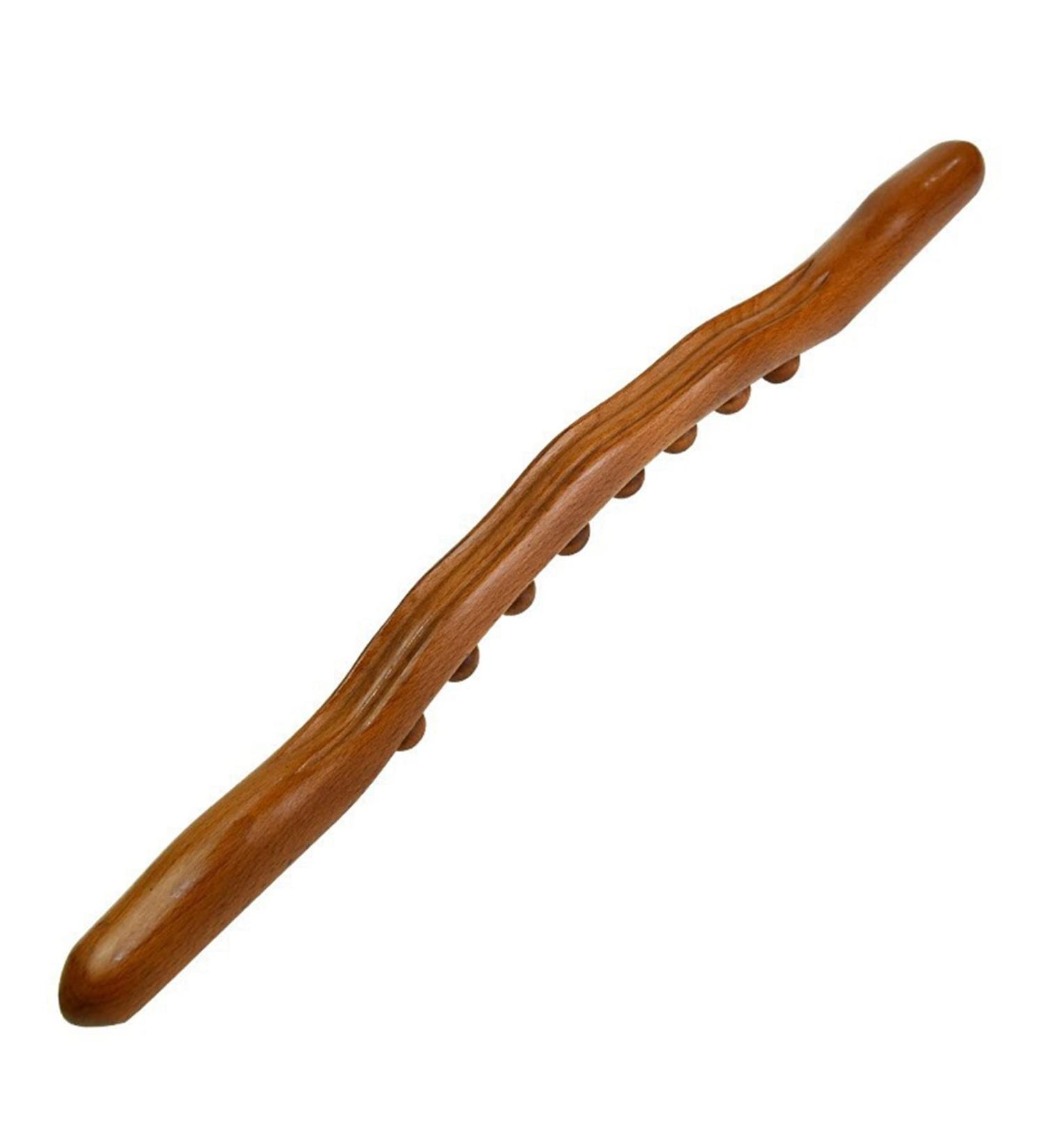 LIZZOT 8 Beads Gua Sha Massage Stick | Wooden Massager for Neck & Back Pain Relief Body Shaping & Anticellulite - Buy Online on GoSupps.com