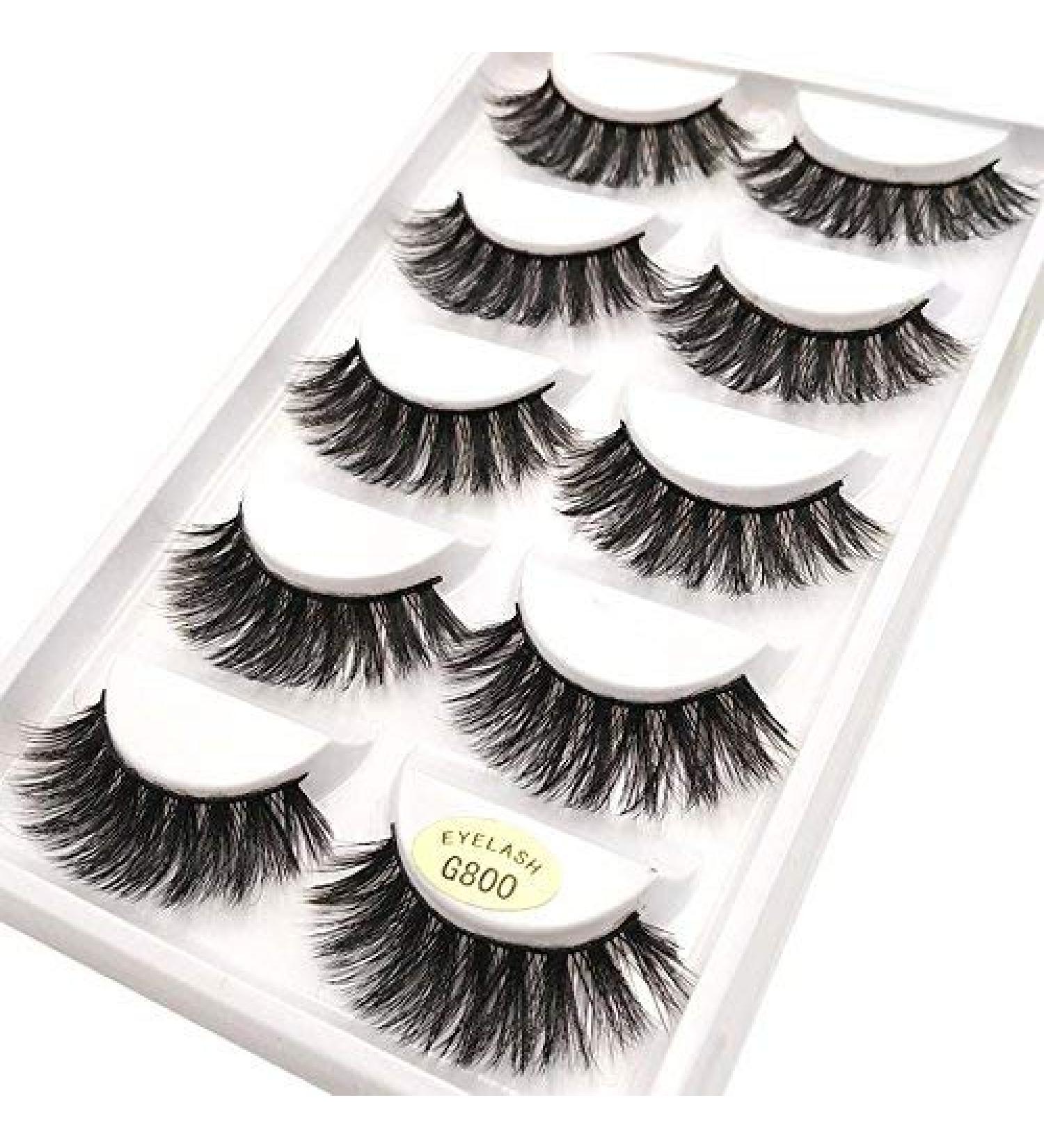 Buy G800 Long 3D False Eyelashes - Natural Look Black Eyelash Extensions for Stunning Makeup - International Shipping Available - Buy Online on GoSupps.com