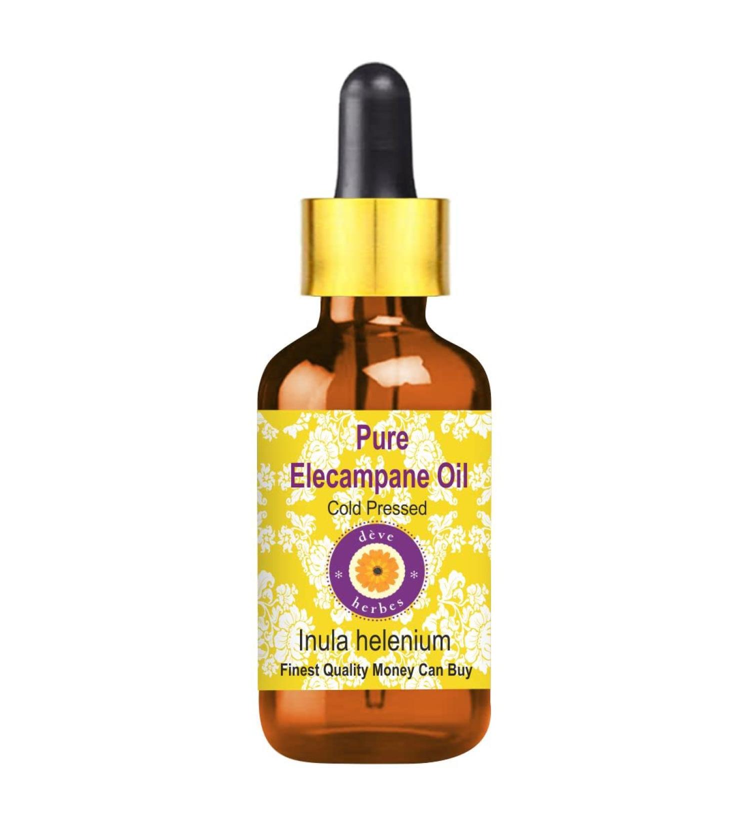 Deve Herbes Pure Elecampane Oil (Inula Helenium) 15ml - Cold Pressed with Glass Dropper | Premium Natural Essential Oil for Wellness - Buy Online on GoSupps.com