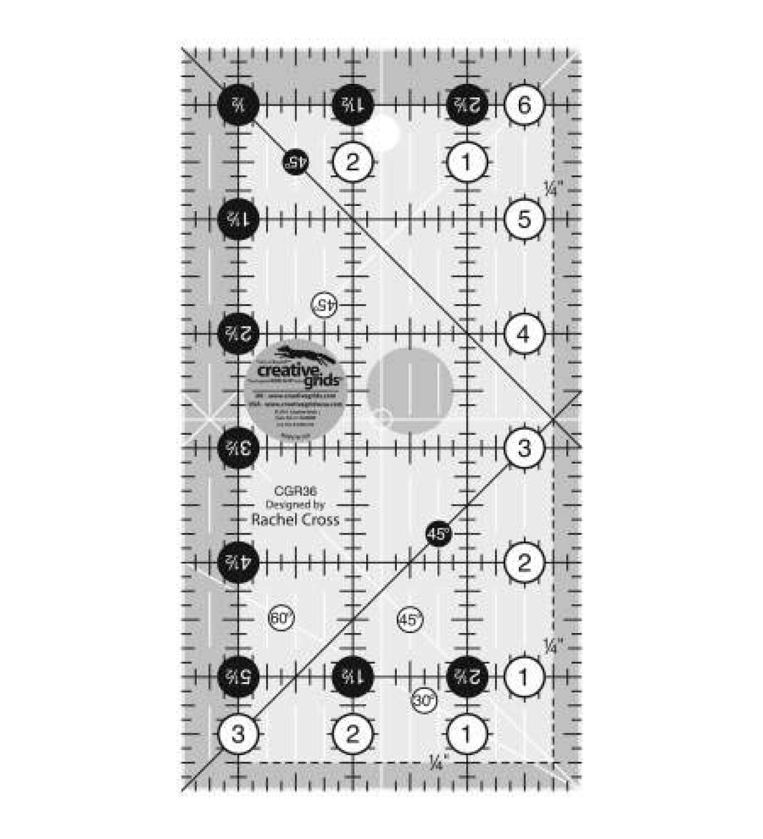 Creative Grids Quilt Ruler 3-1/2in x 6-1/2in - CGR36