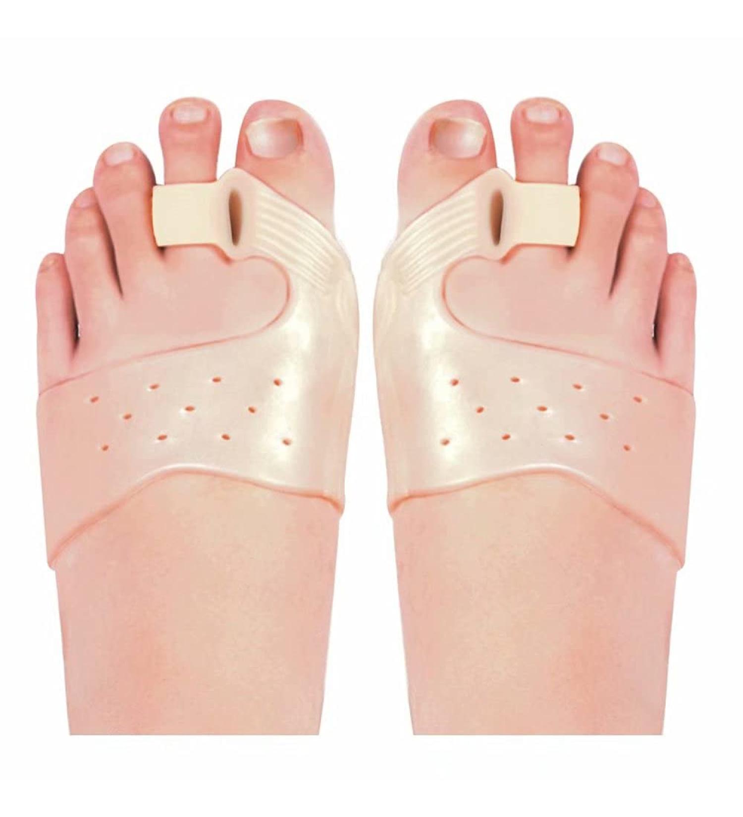 JYCCH Toe Straightener Corrector - 2 Pairs Silicone Pedicure Relief Sleeves & Support Brace for Pain Relief - Buy Online on GoSupps.com