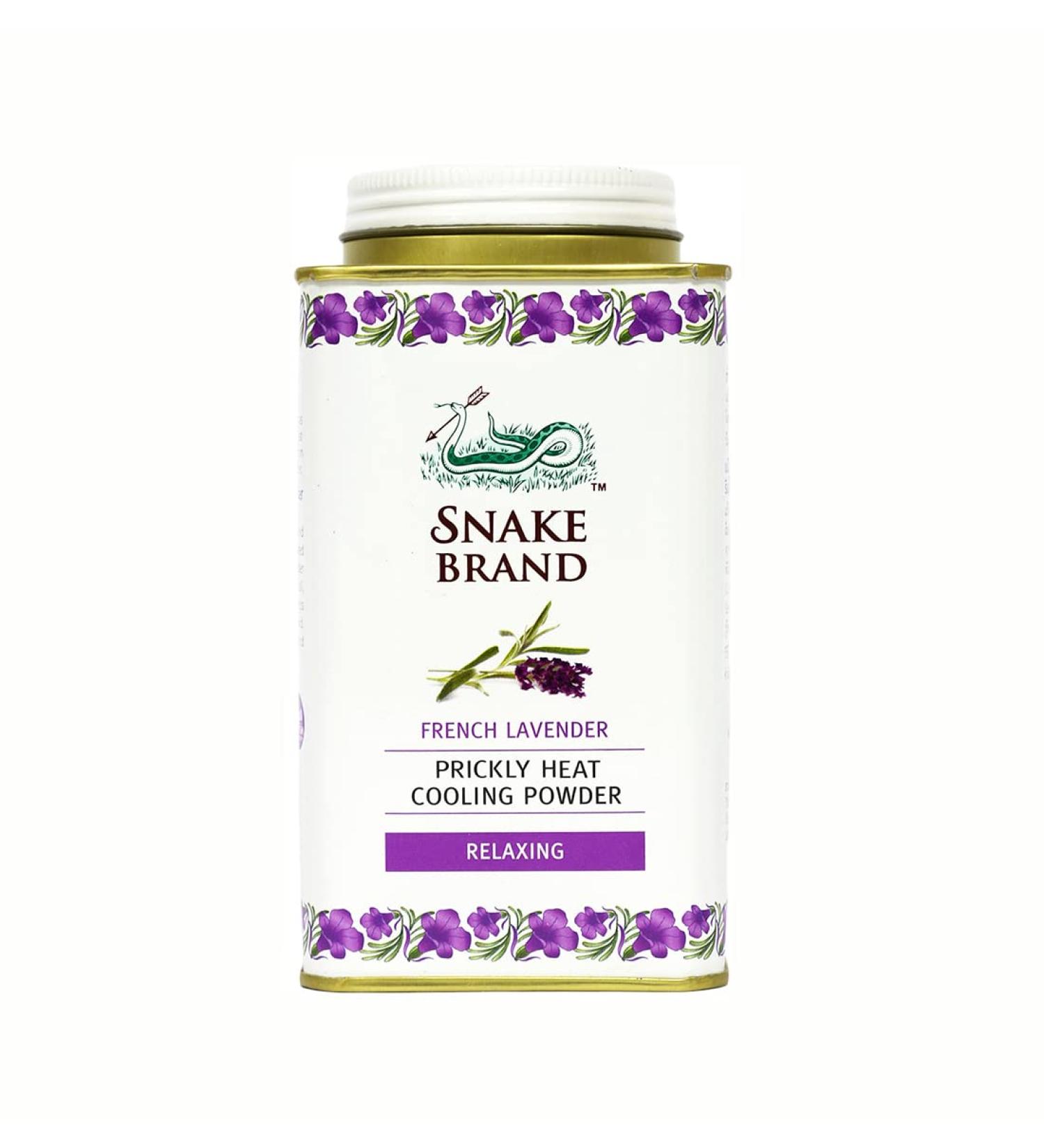 SNAKE BRAND Prickly Heat Cooling Powder Relaxing Lavender 140g (Pack of 1) Lavender 140 g (Pack of 1)