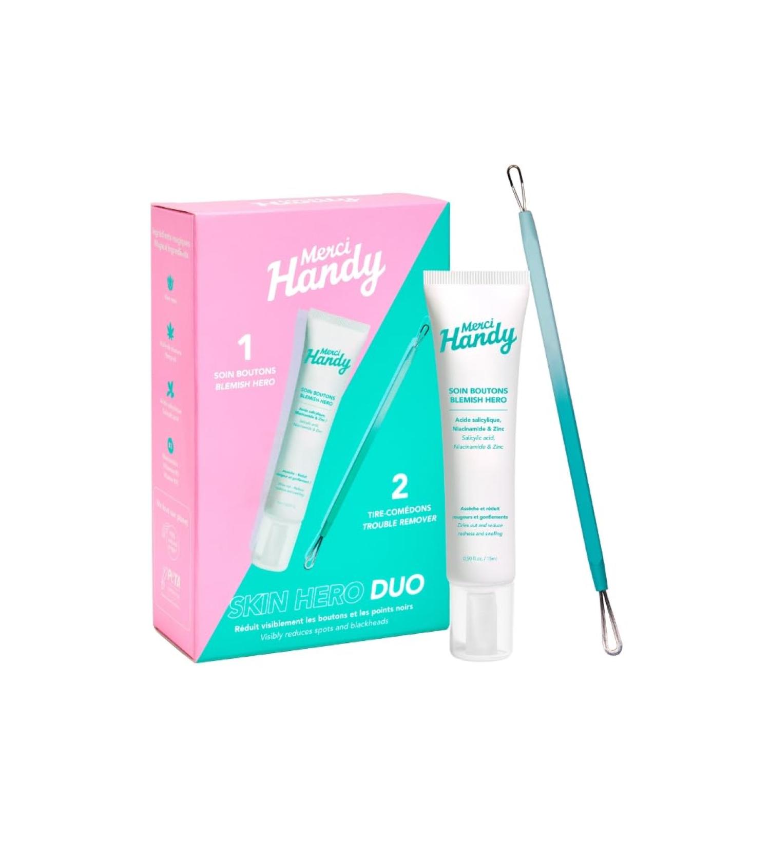 Merci Handy - Duo Skin Hero - Pimple Treatment (13ml) and Blackhead Remover - Effectively Treats Skin Imperfections - Buy Online on GoSupps.com