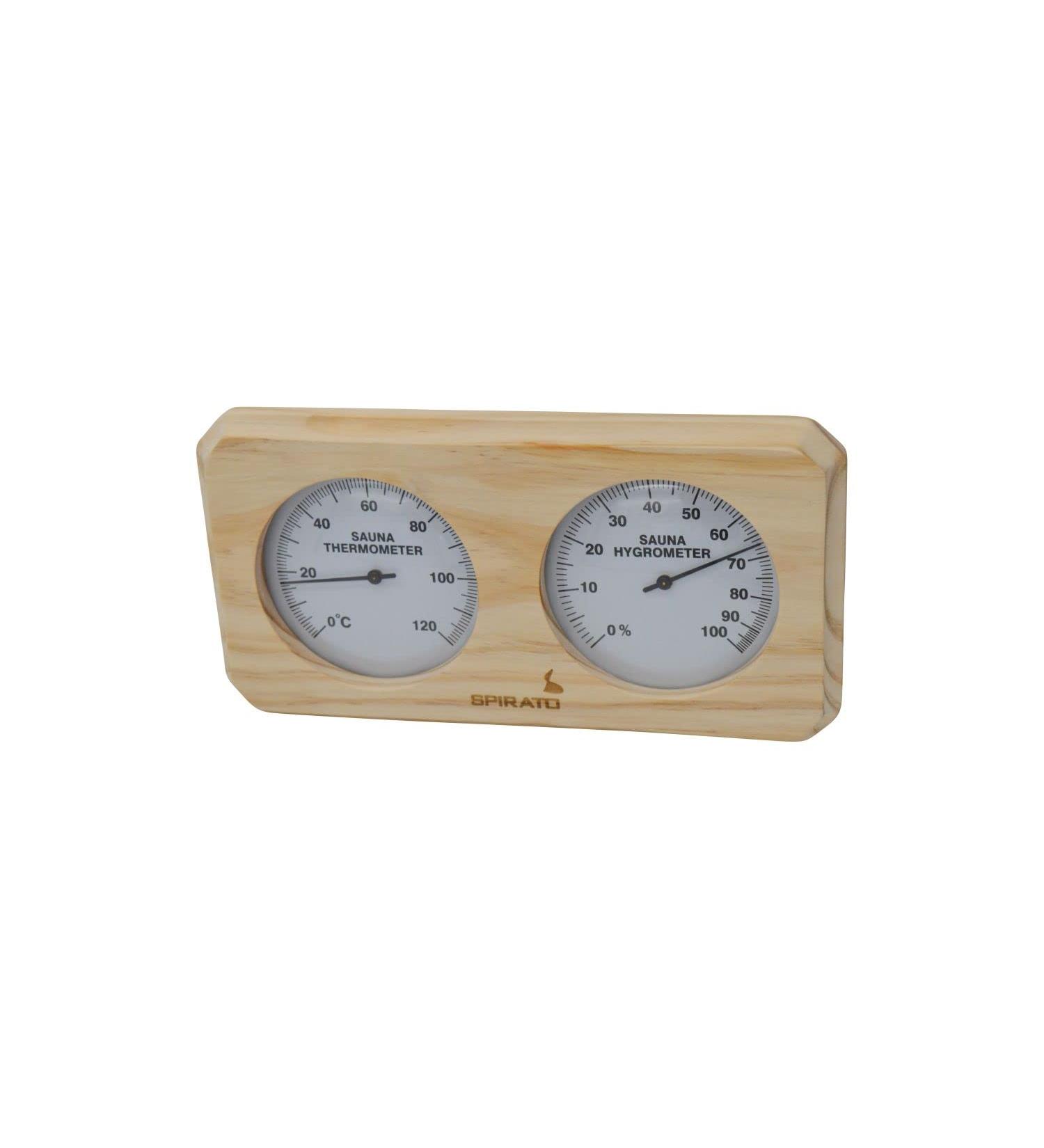 Premium Wooden Frame Sauna Thermometer & Hygrometer for Perfect Climate Control - Shop Internationally - Buy Online on GoSupps.com