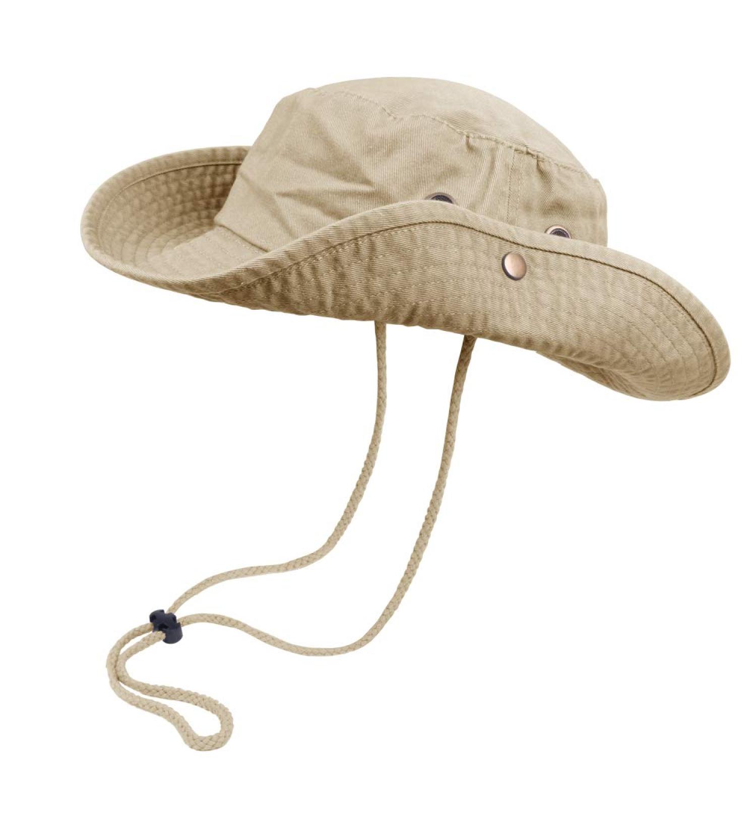 Camel Bucket Hat with String - Wide Brim, UV Protection for Hiking & Fishing - Unisex Boonie Safari Style (Large-X-Large) - Buy Online on GoSupps.com
