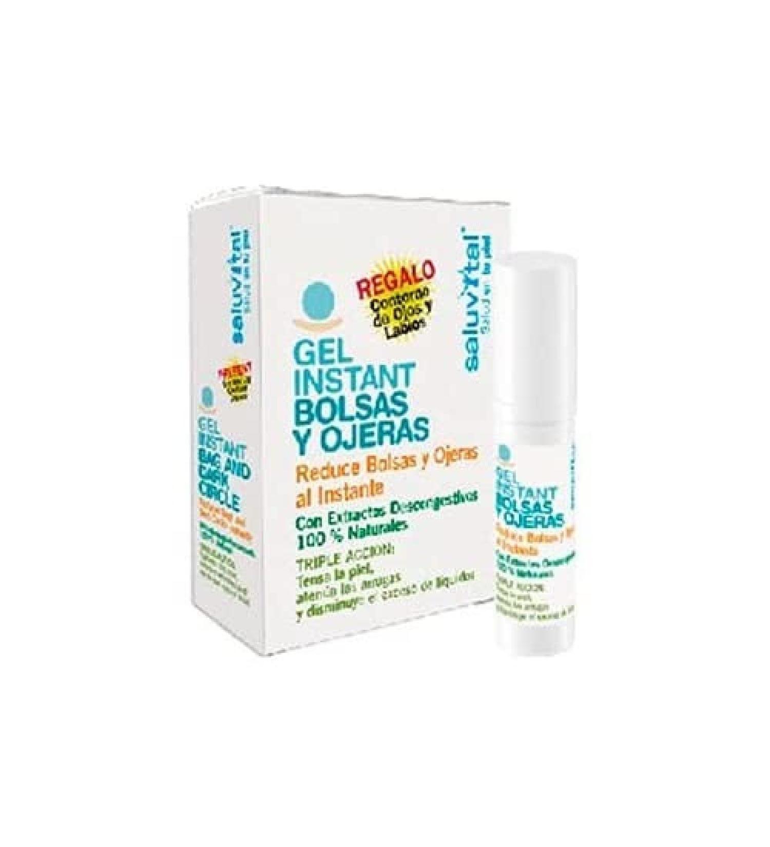 Saluvital Gel Instant Sanitary Bags & Dark Circles 100% Natural Decongestive Extracts + Free Eye & Lip Contour