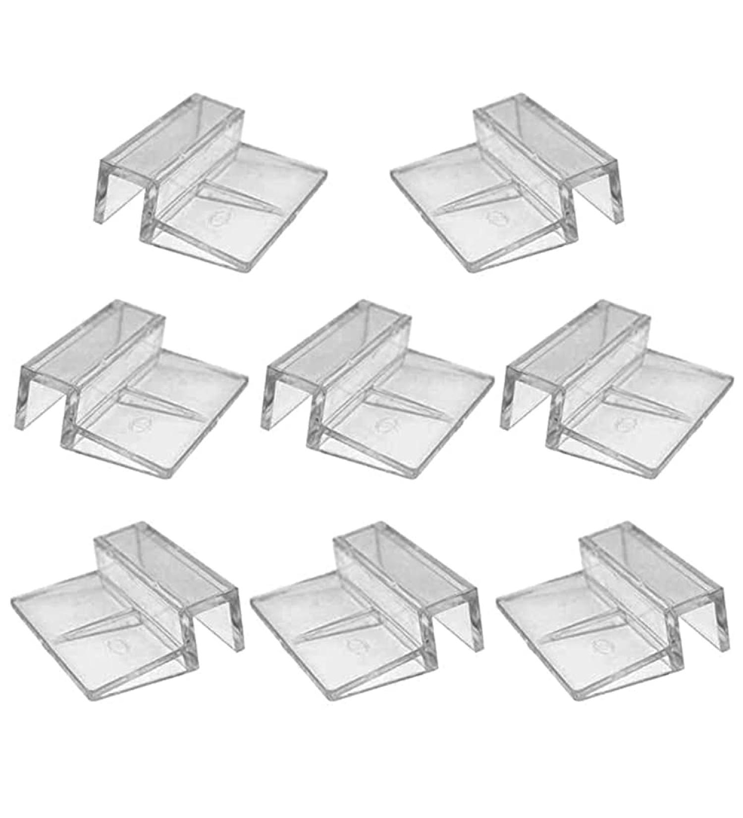 EDOBLUE 8 Pack 8mm Glass Cover Clips for Rimless Aquariums - Universal Lid Support Holders for Fish Tanks - Clear Acrylic Clips for Aquarium Glass Covers - Buy Online on GoSupps.com
