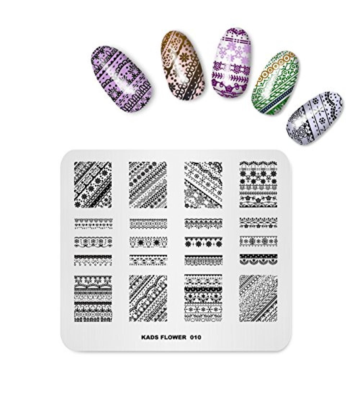 Alexnailart Flower Lace Nail Stamping Plate - Multi-Pattern Image Print Stamper Tool FL010 - Buy Online on GoSupps.com