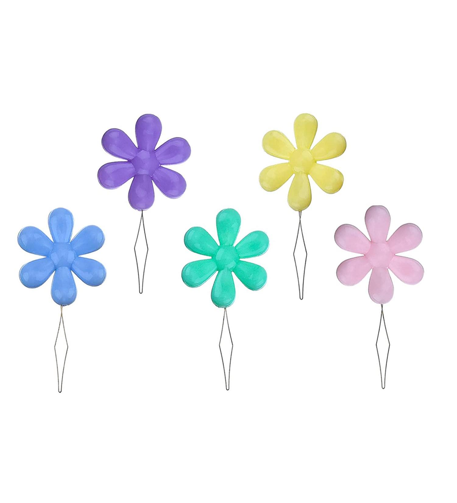 BEADNOVA Embroidery Needle Threader Tool 5pcs - Plastic Flower Head Sewing Machine Threader for Hand Sewing, Cross Stitch, Craft, Knitting, Quilting - Mix Colors - Buy Online on GoSupps.com