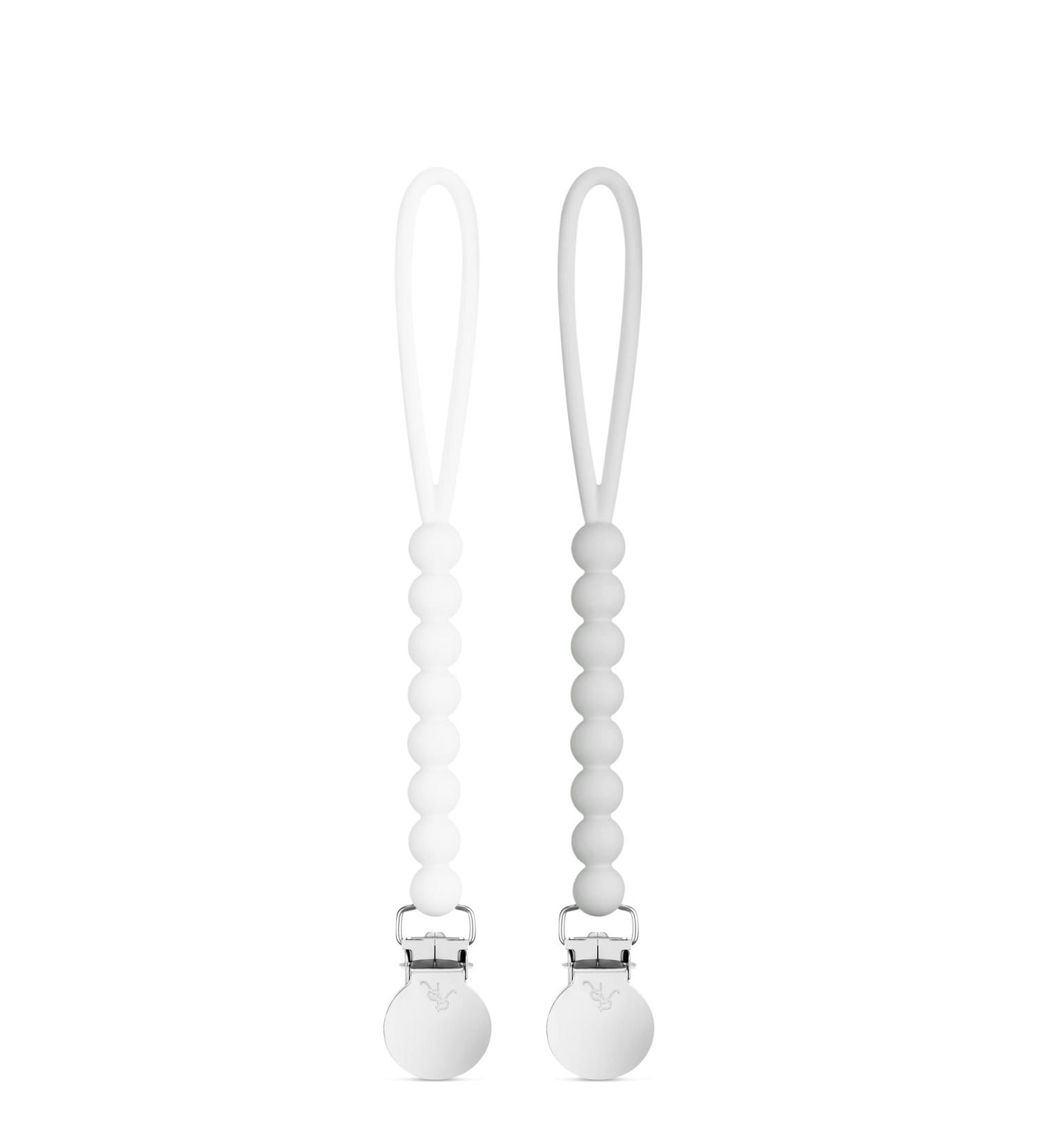 Ryan & Rose Cutie Clip 2 Pack - Silicone Pacifier Clip Holder (Judy-White/Grey) - Buy Online on GoSupps.com